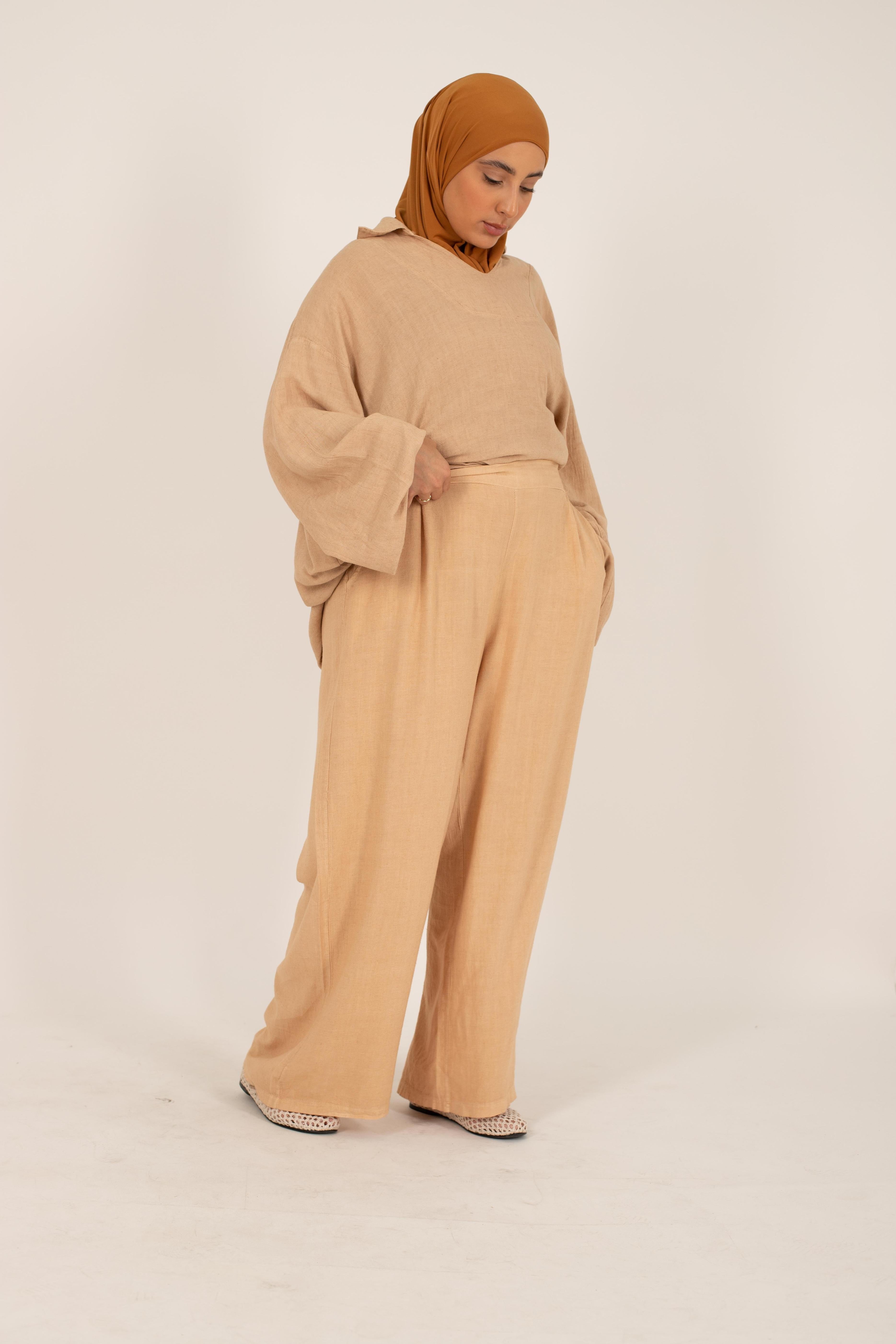 Linen peach pants