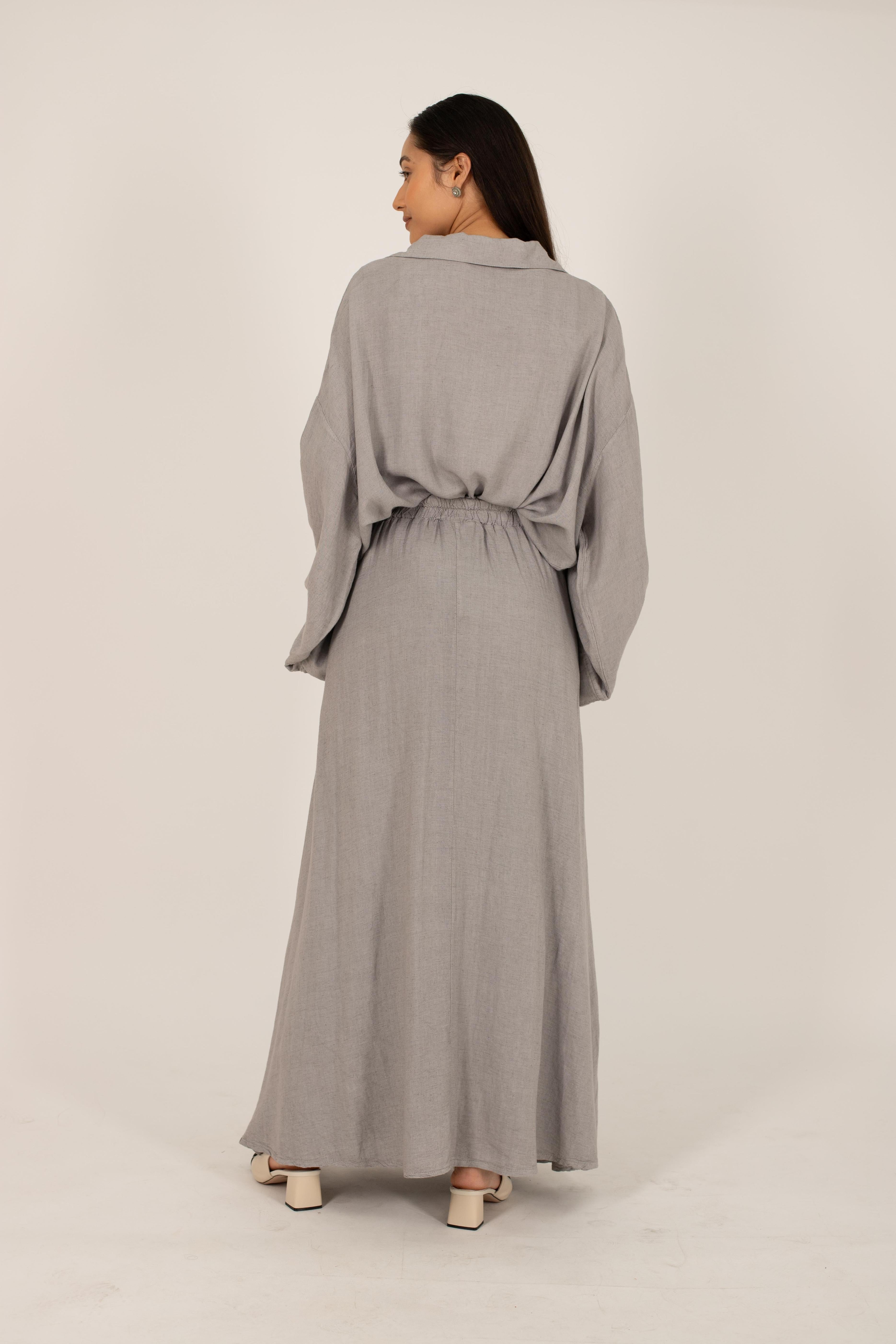 Skirt linen grey