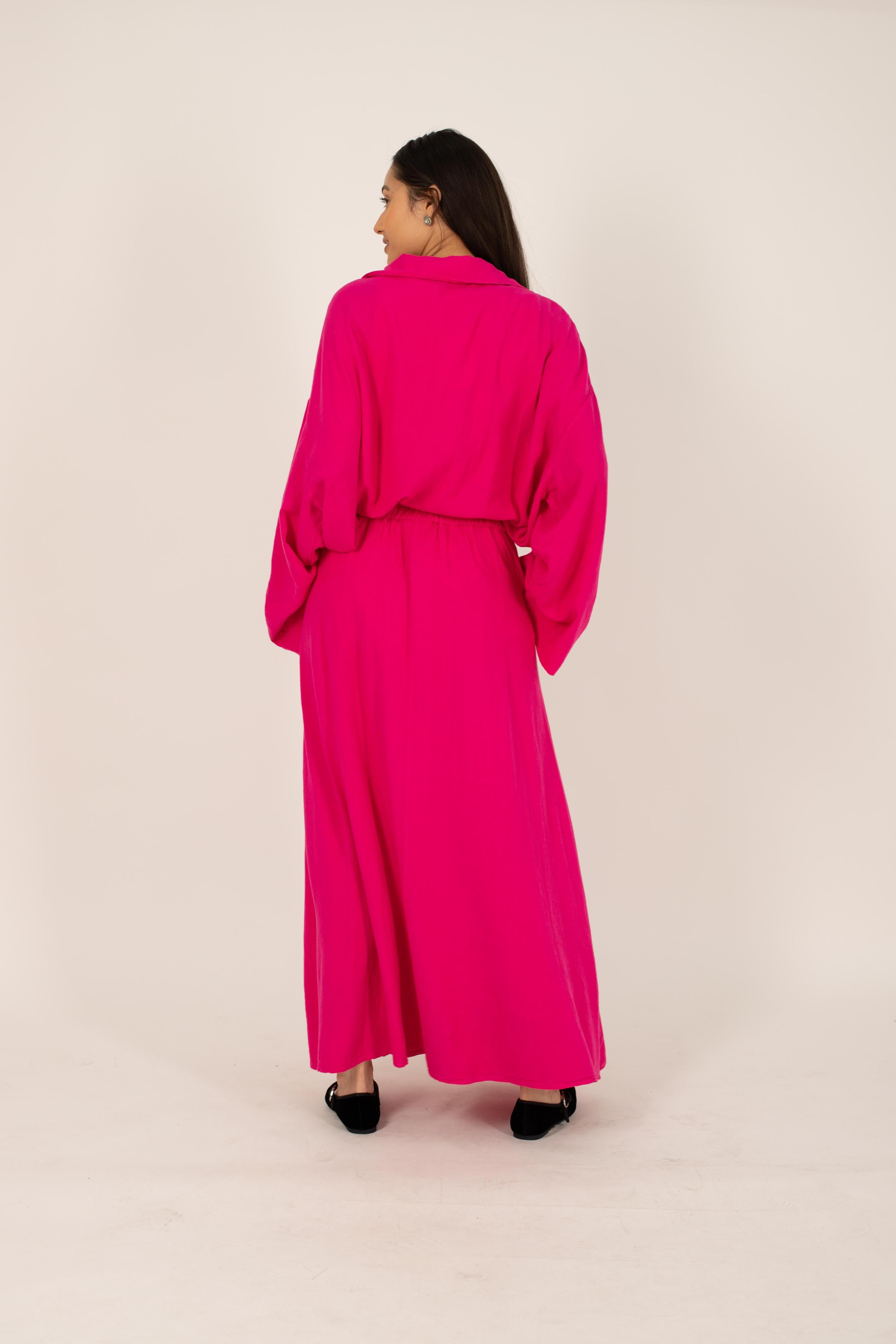 Skirt linen fuschia