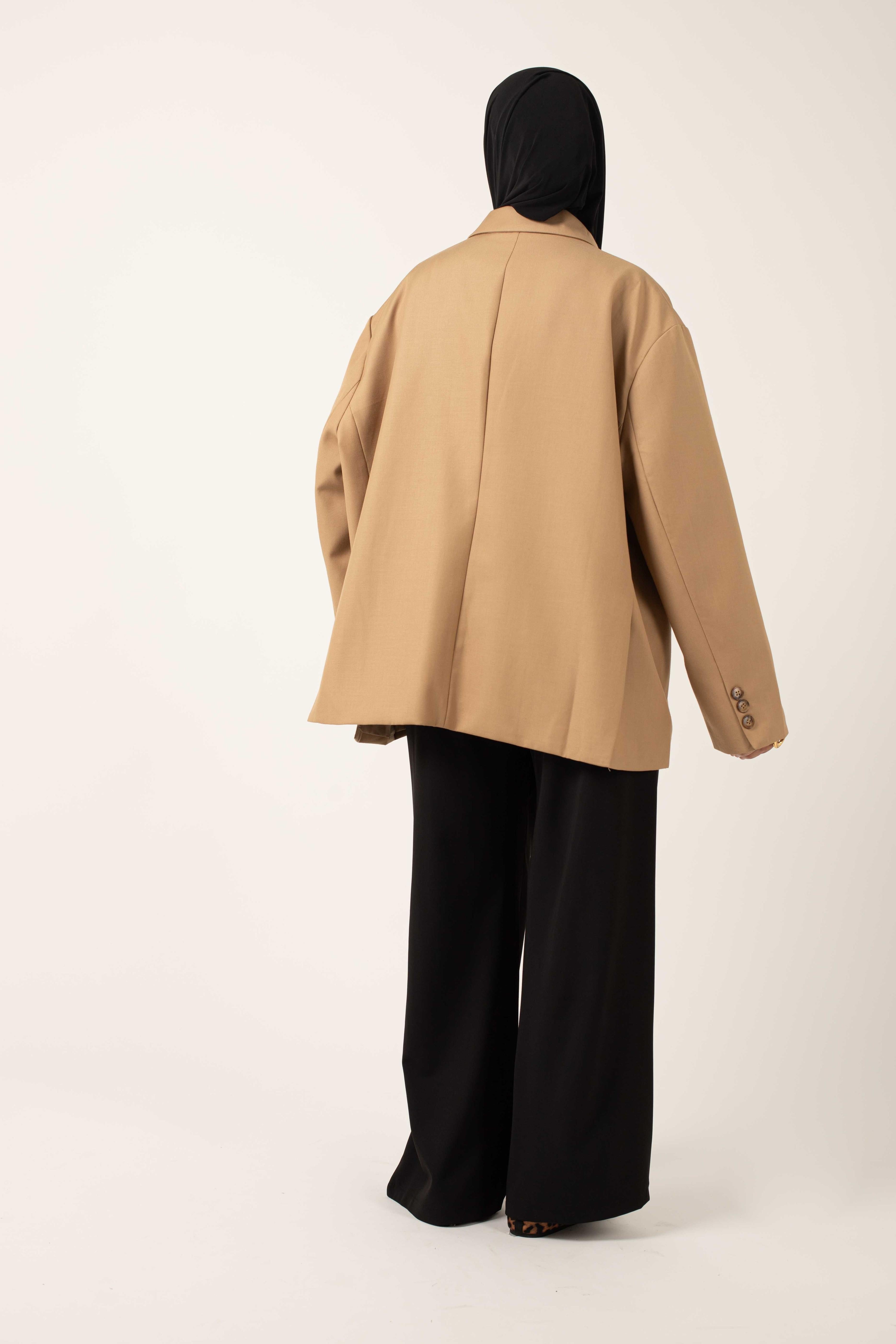 The oversized camel blazer