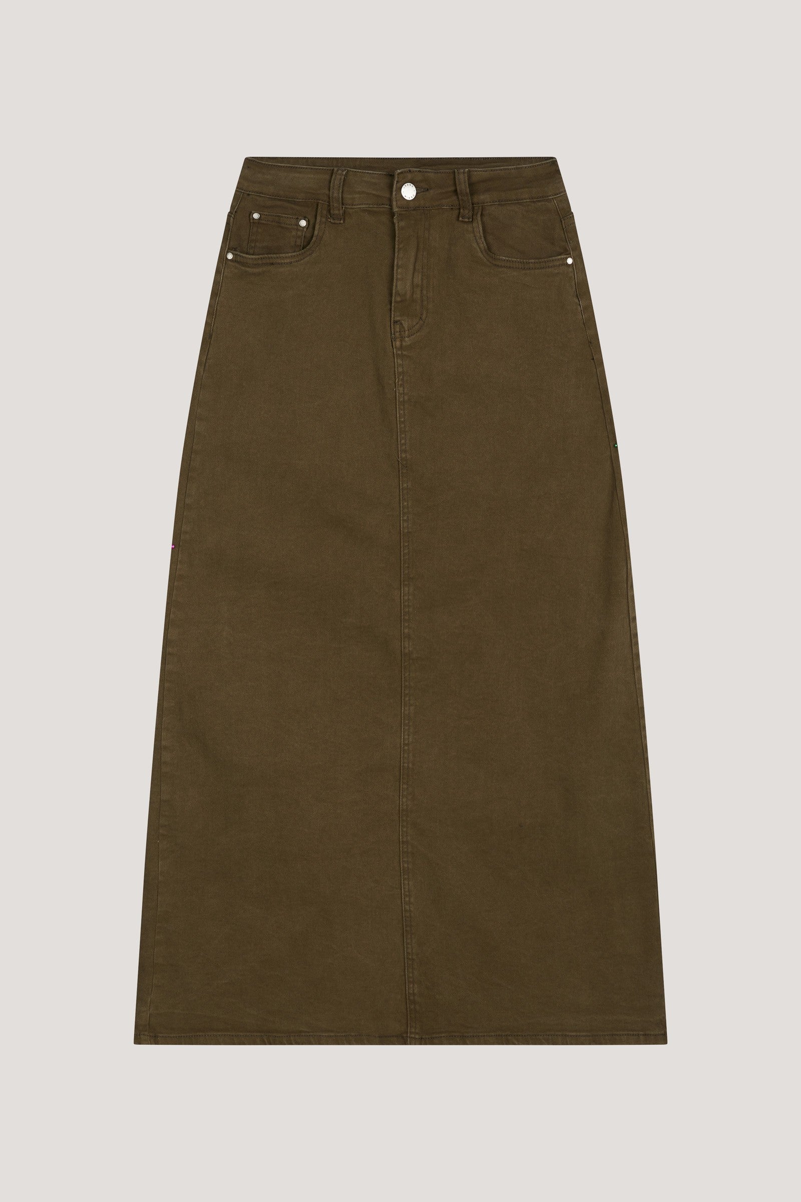 Denim khaki skirt