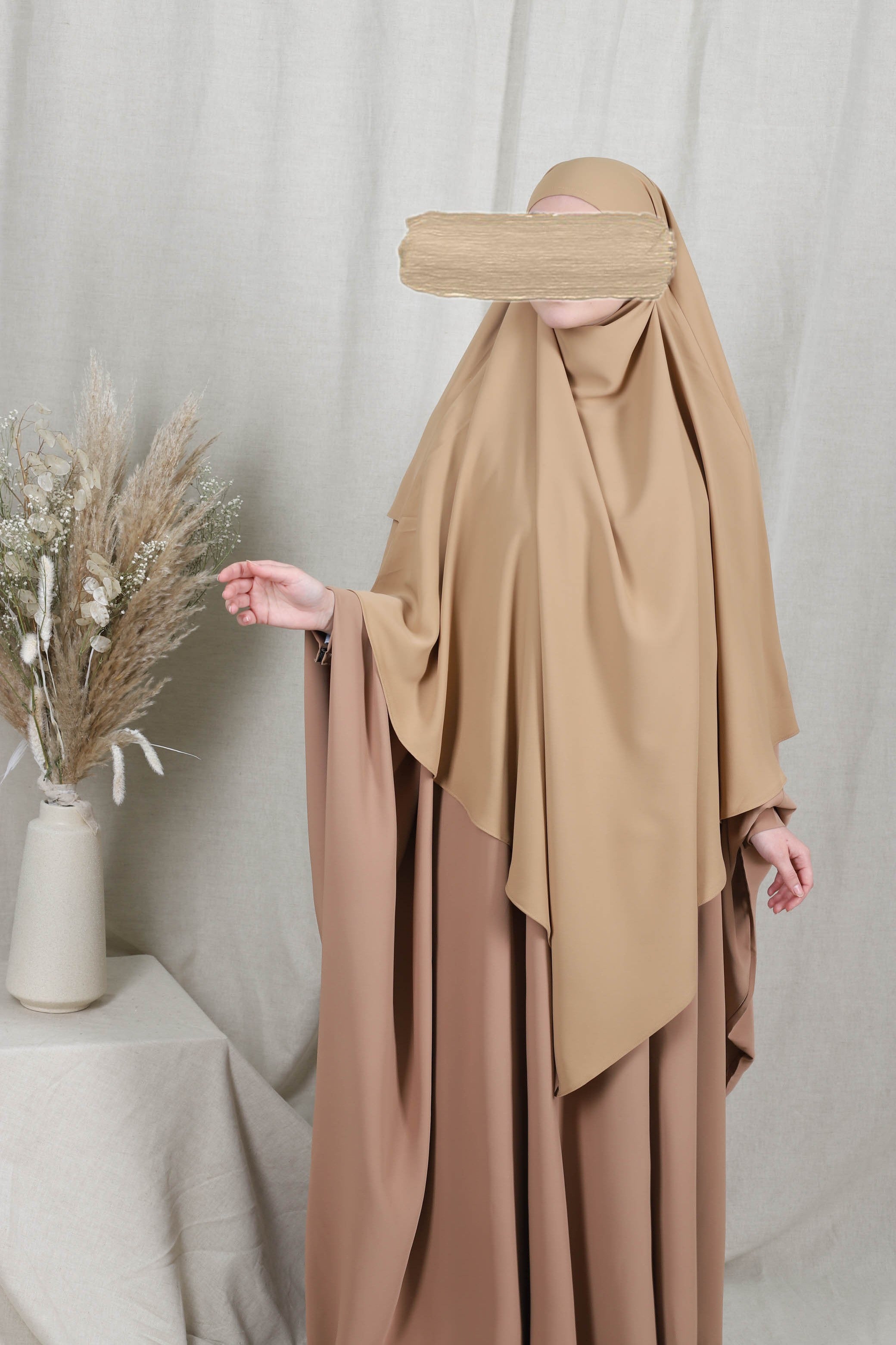 Khimar 2 voiles taupe