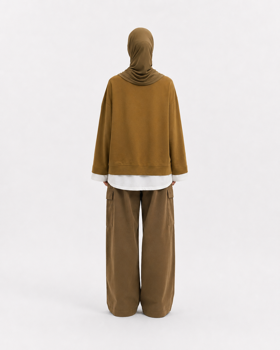 Sweat bi-matière anis
