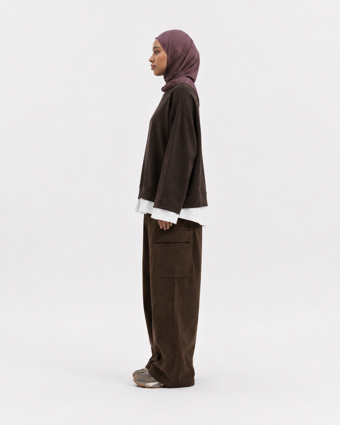 Two-material sweater coffee