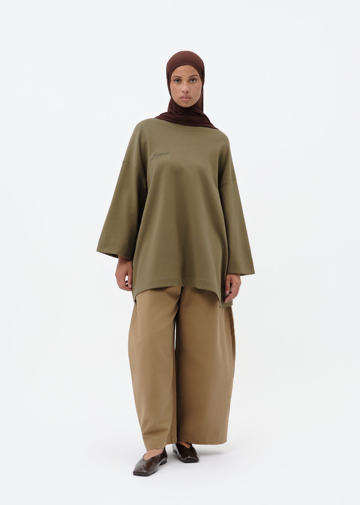 T-shirt oversize khaki