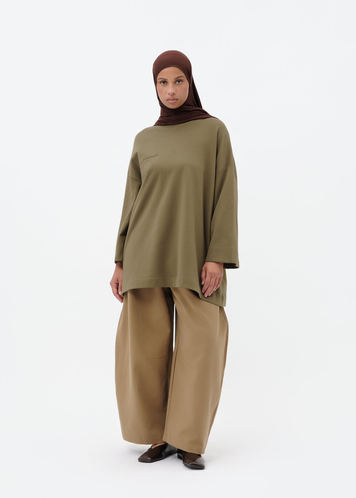 T-shirt oversize khaki