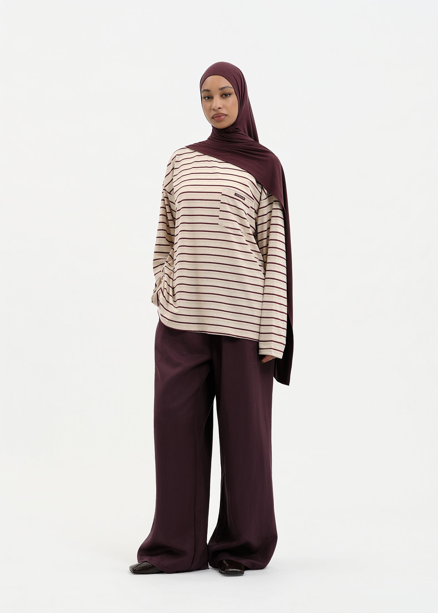 T-shirt slouchy burgundy