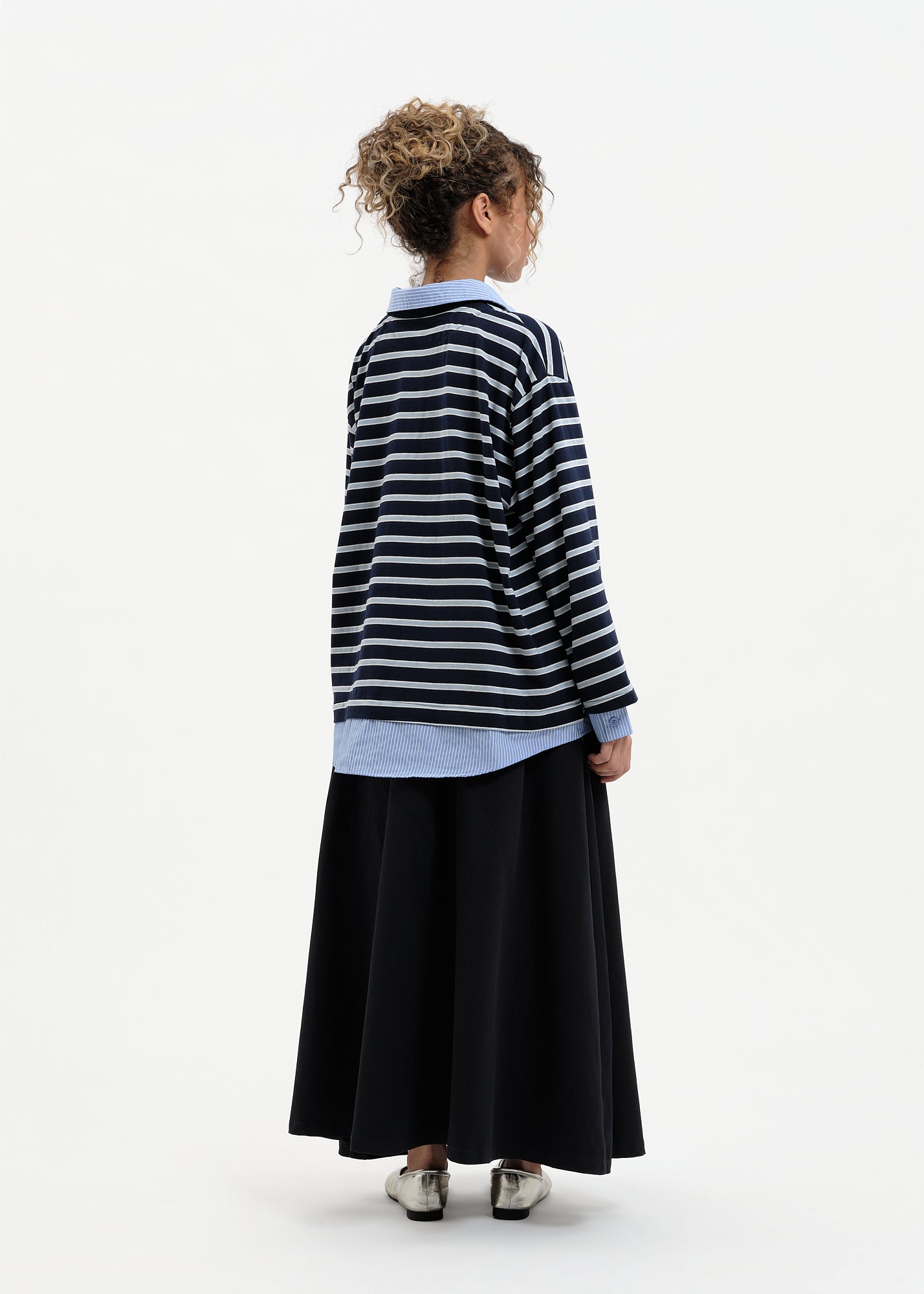 Polo à rayure bleu marine