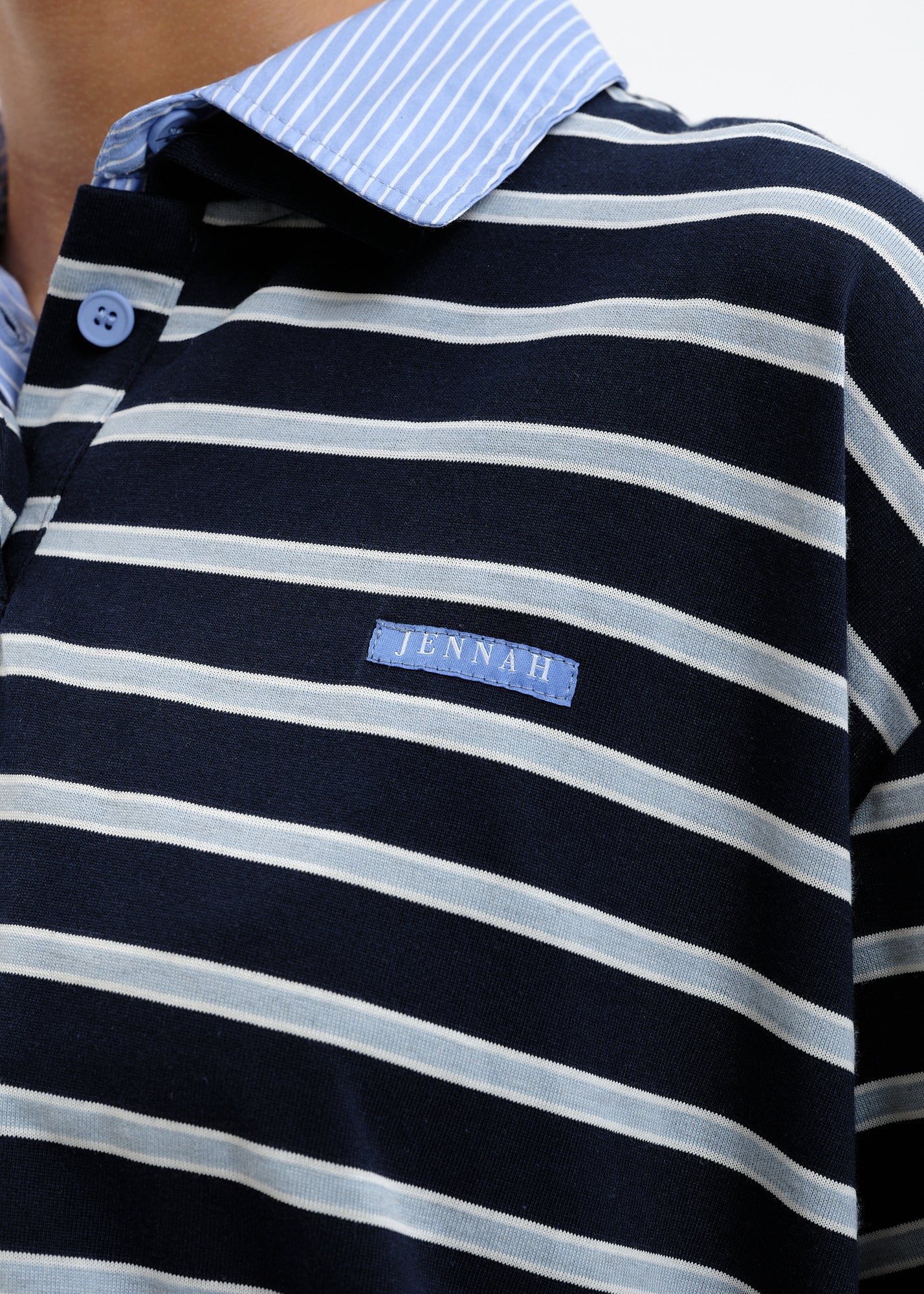 Polo à rayure bleu marine
