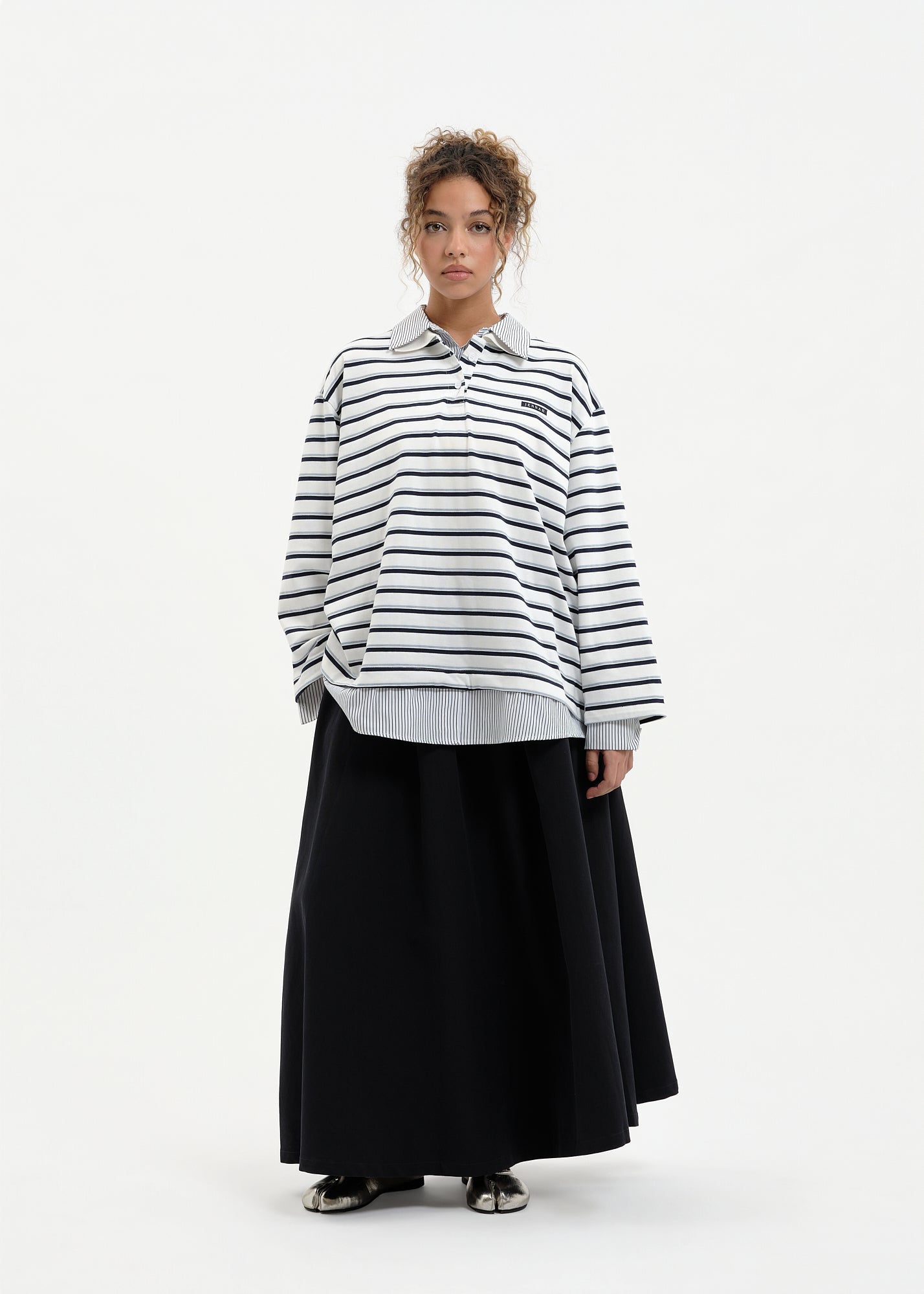 white stripe polo
