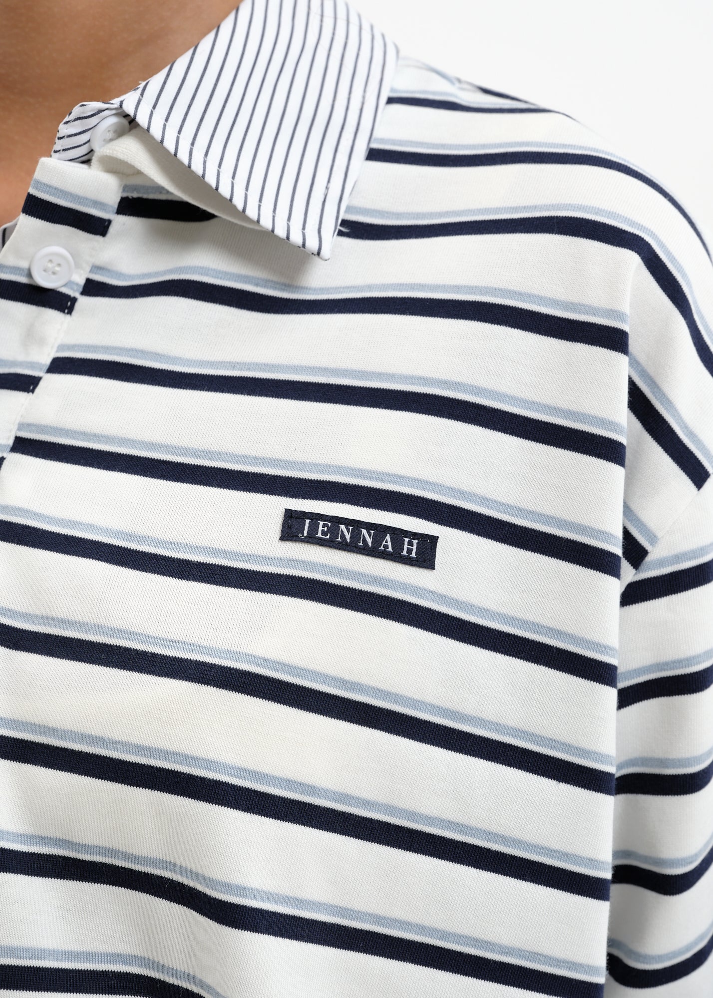 white stripe polo