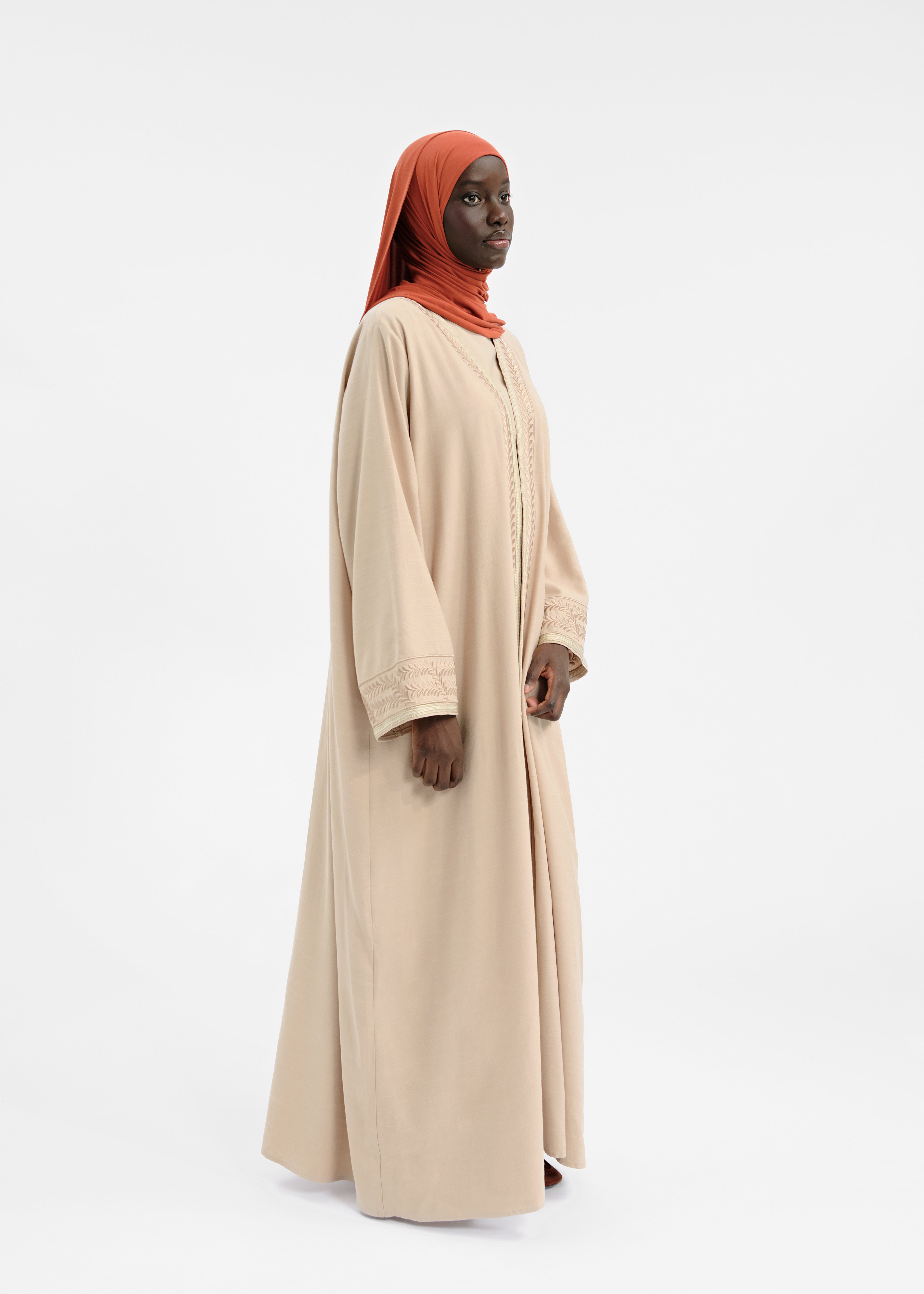 Abaya set safsaf beige