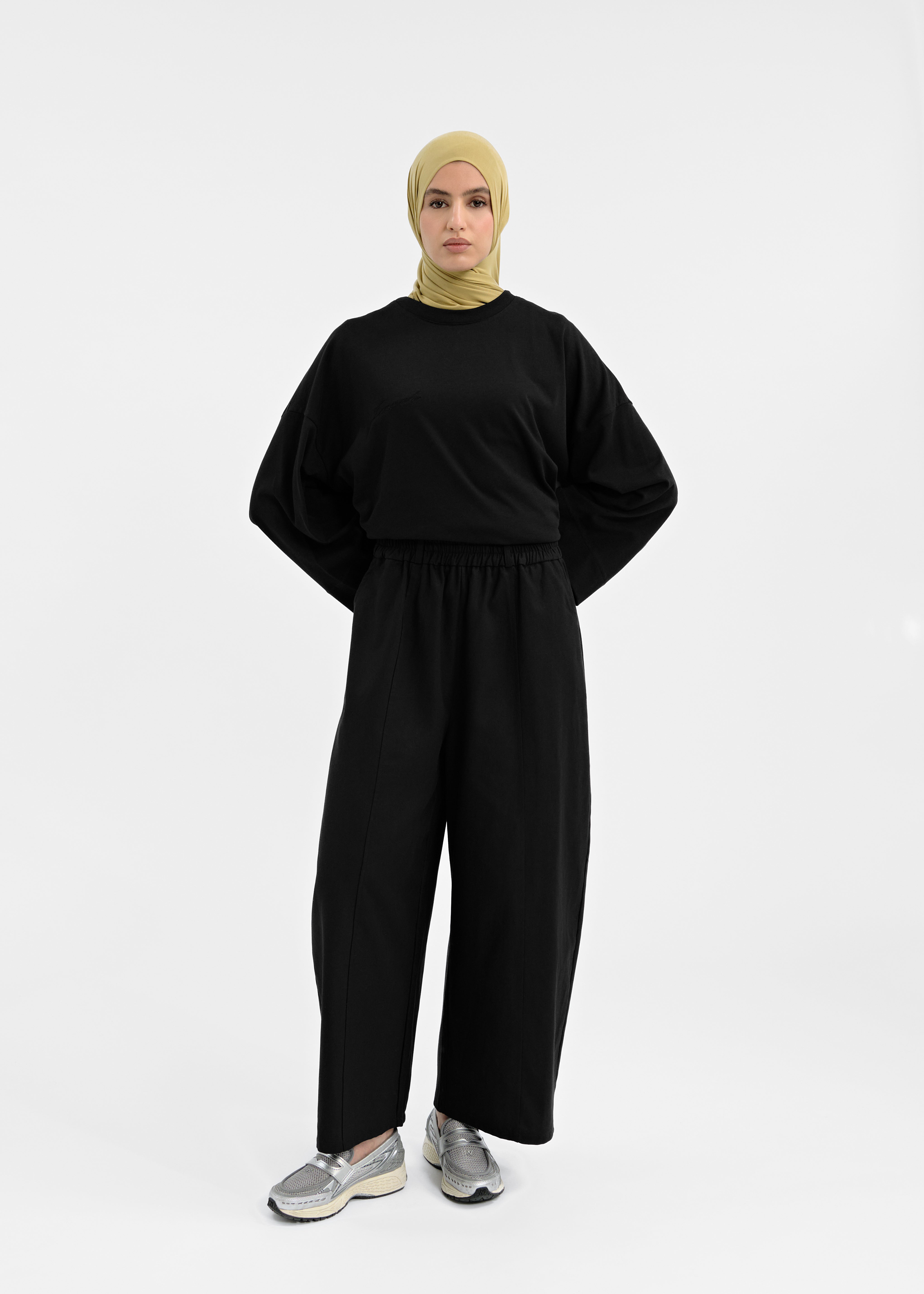 Pantalon barrel noir