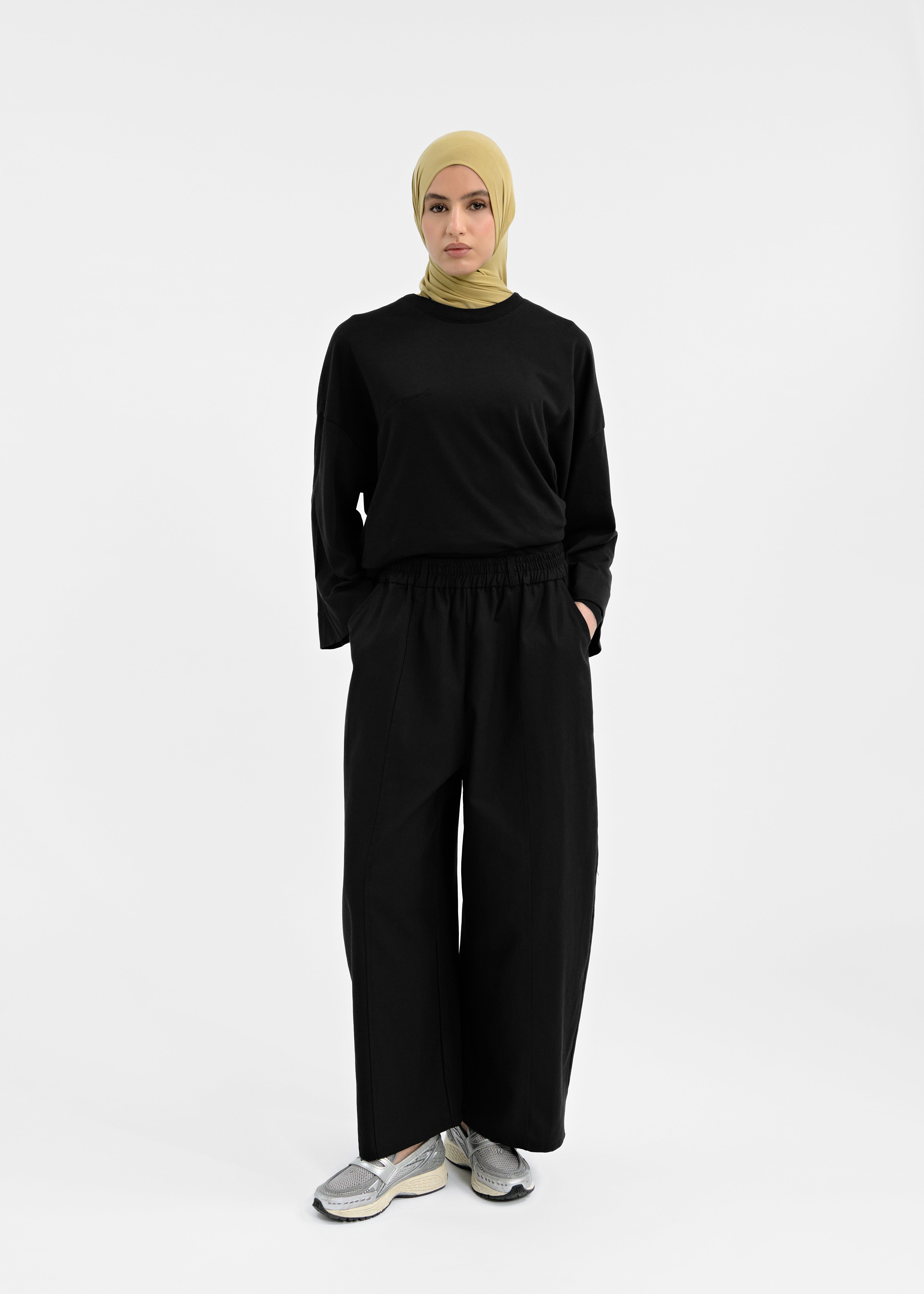 Pantalon barrel noir