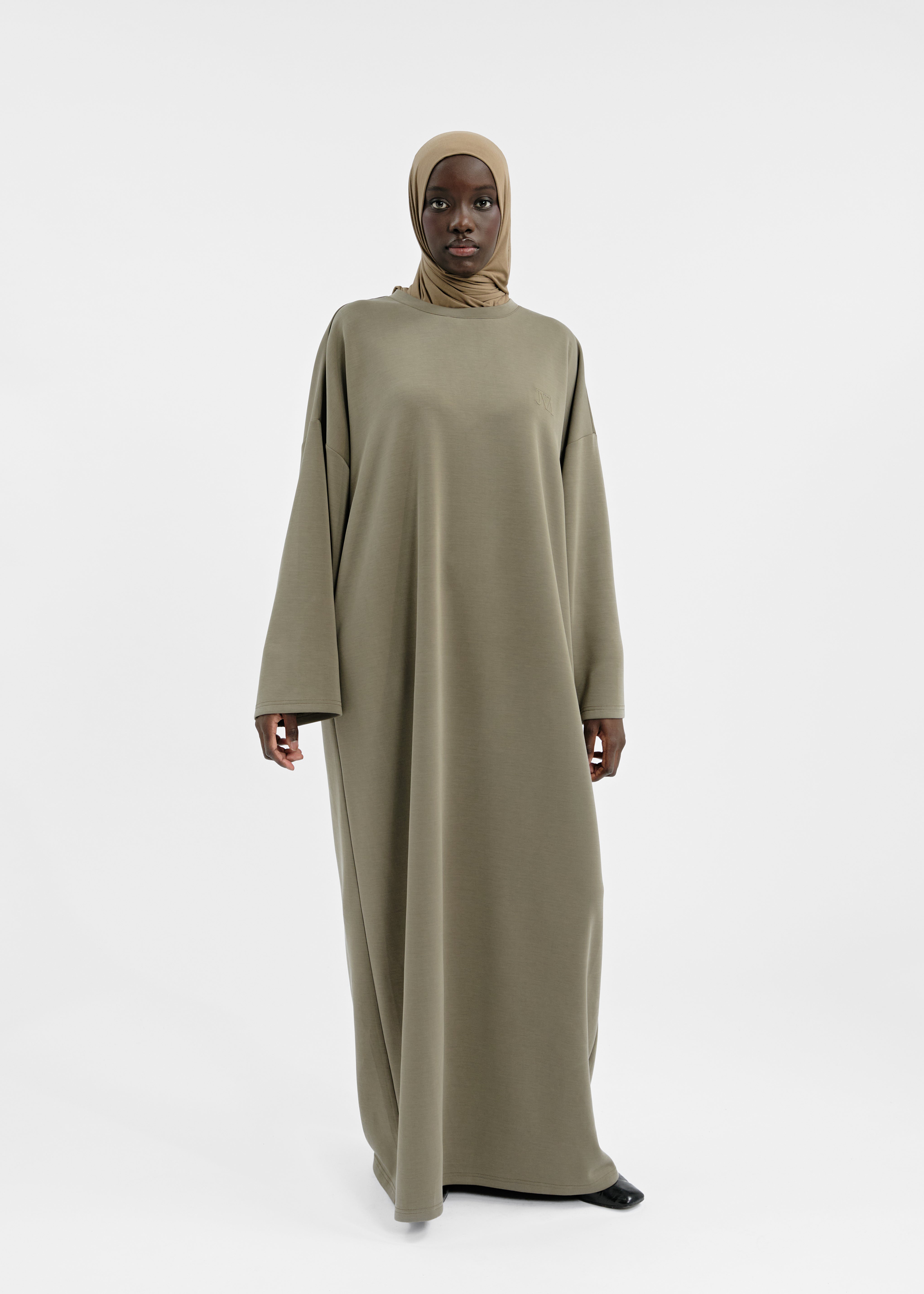 Over modal dress kaki 