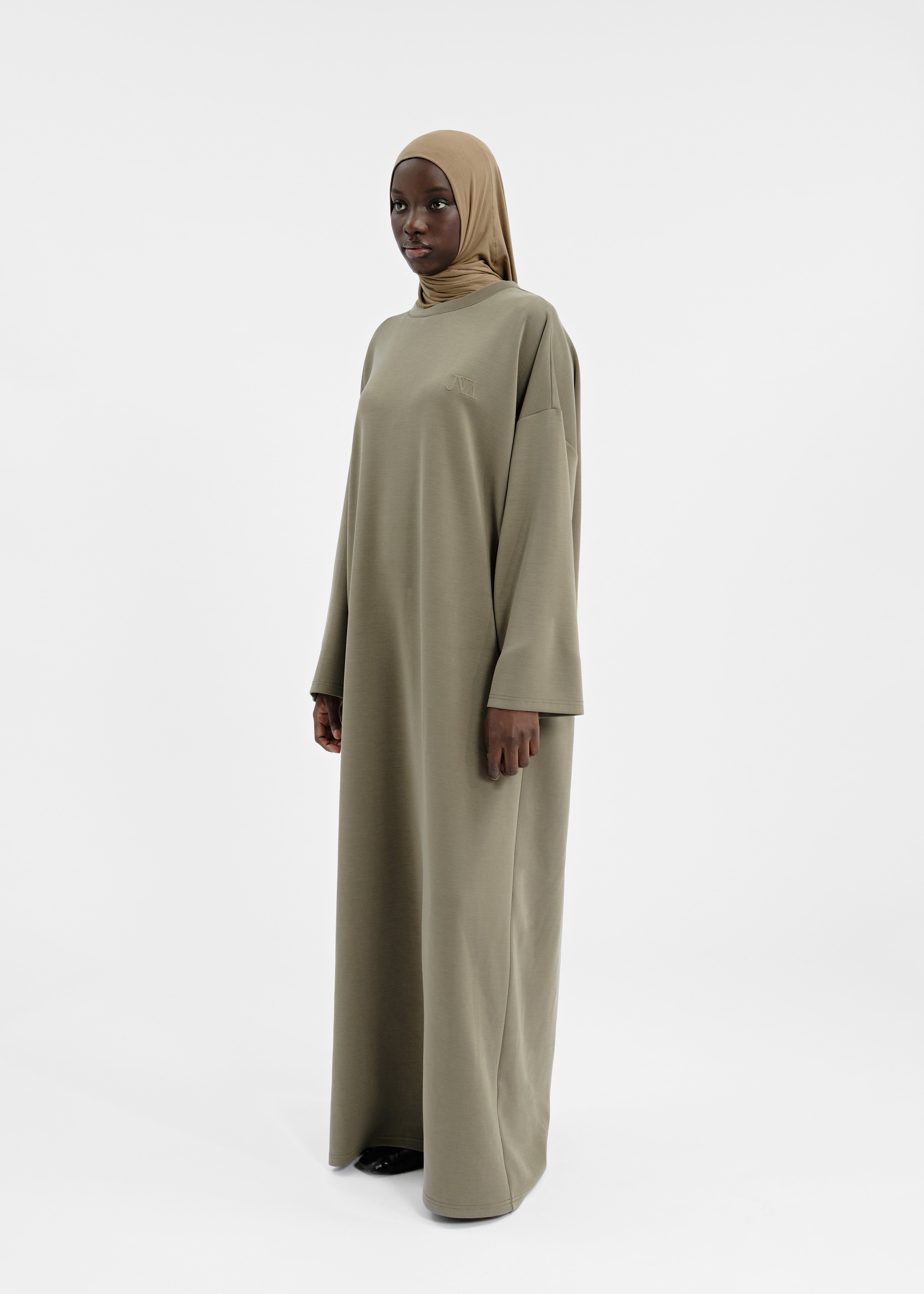 Over modal dress kaki 