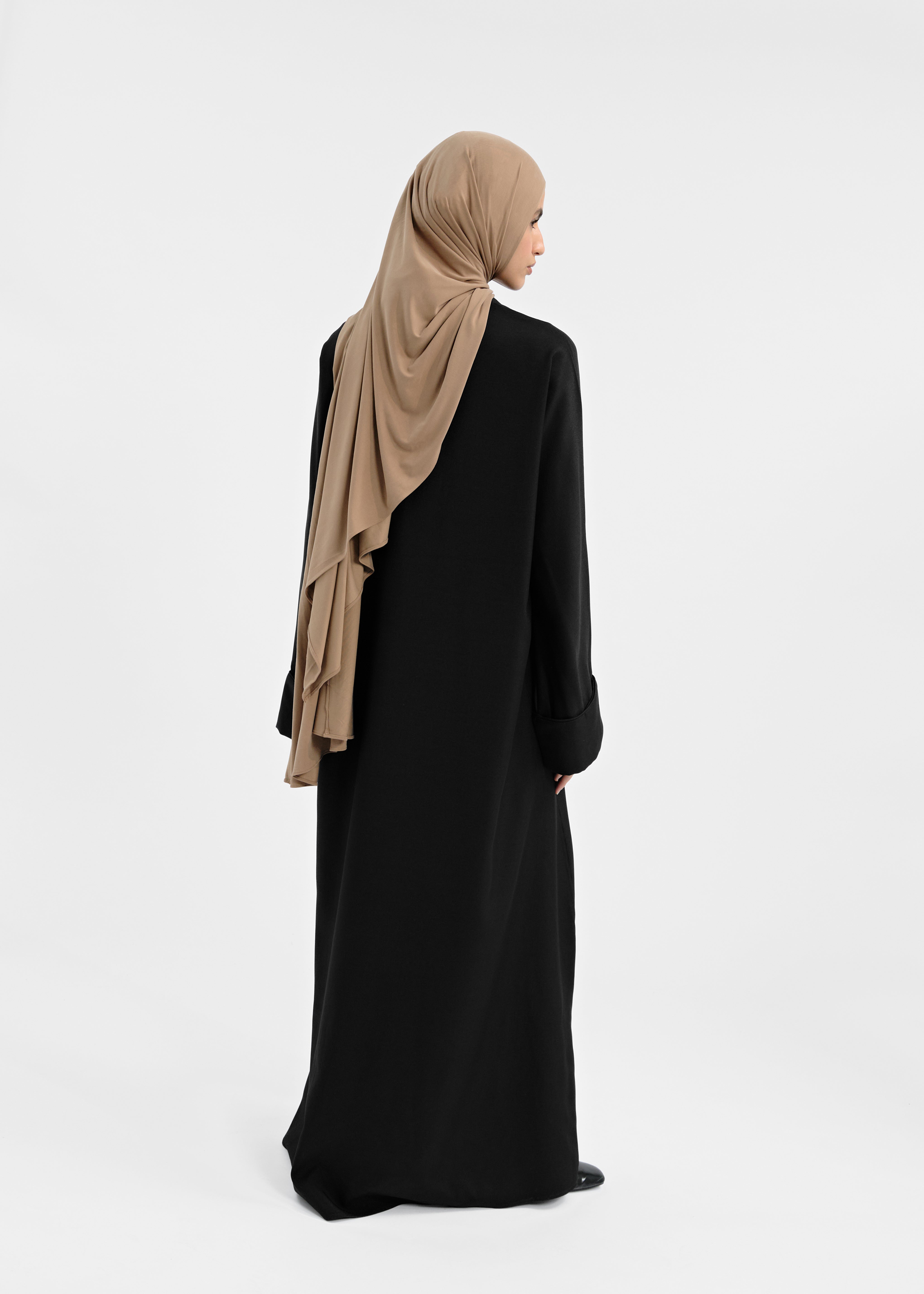 Abaya col v noir