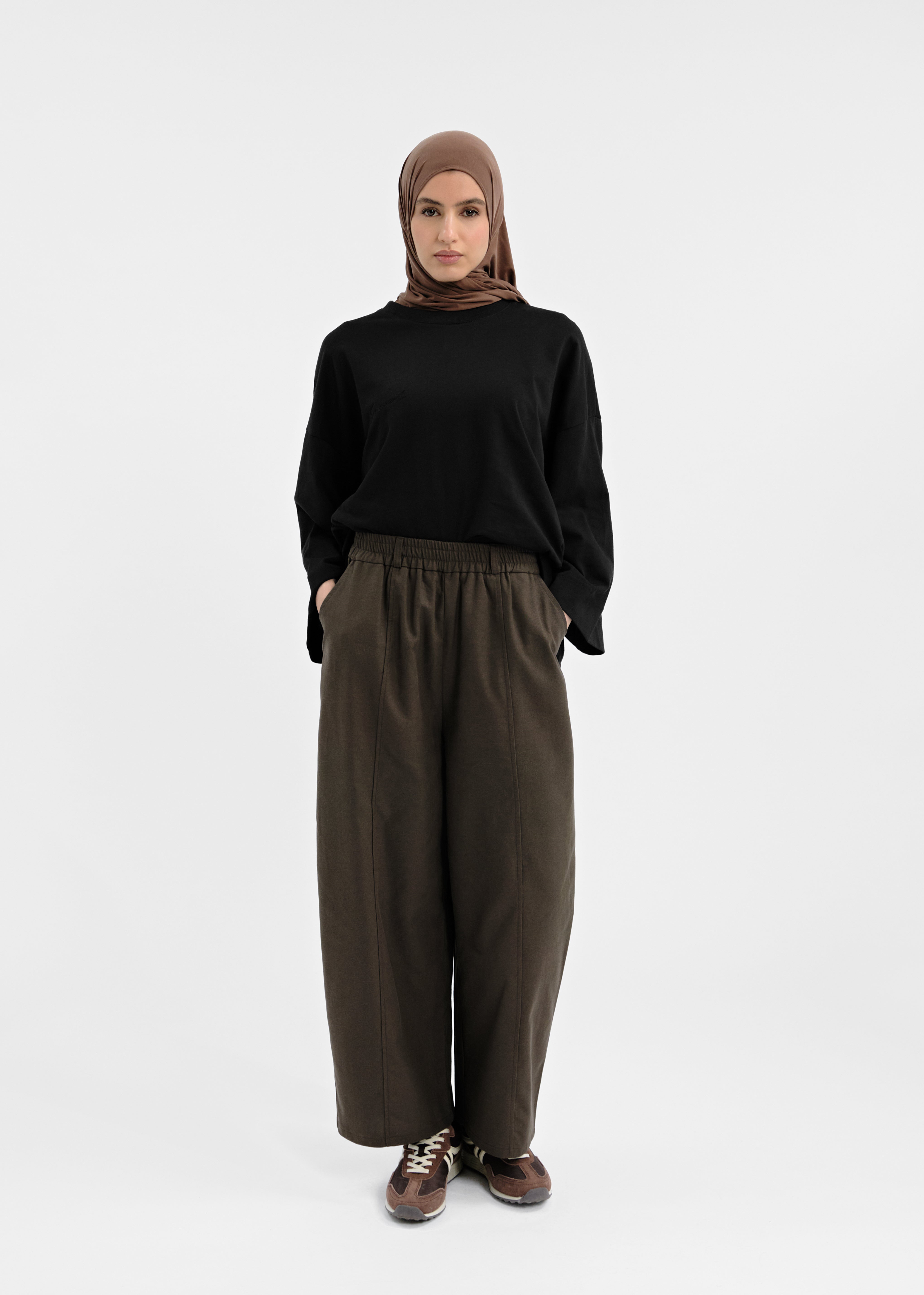 Pantalon barrel marron