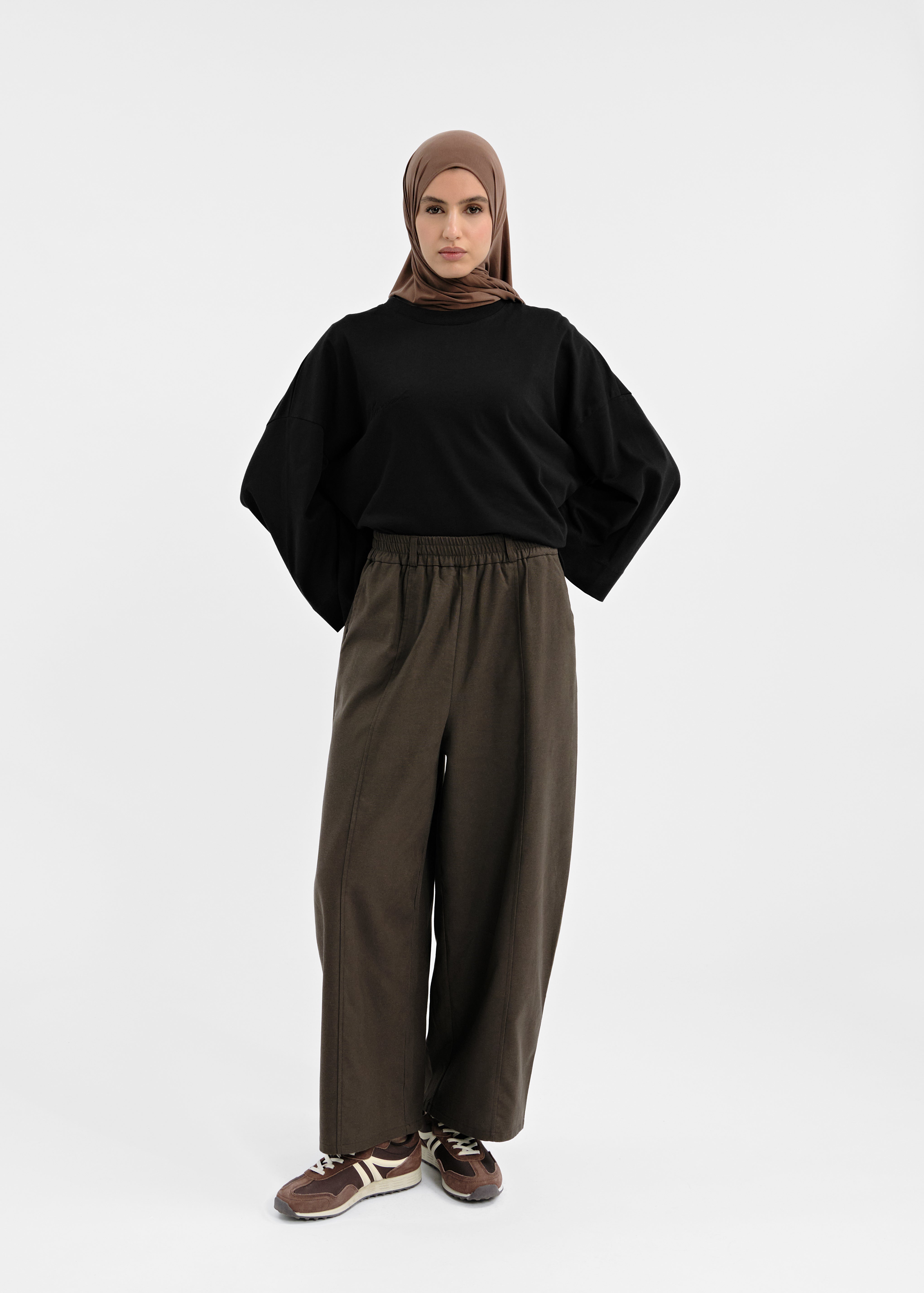 Pantalon barrel marron