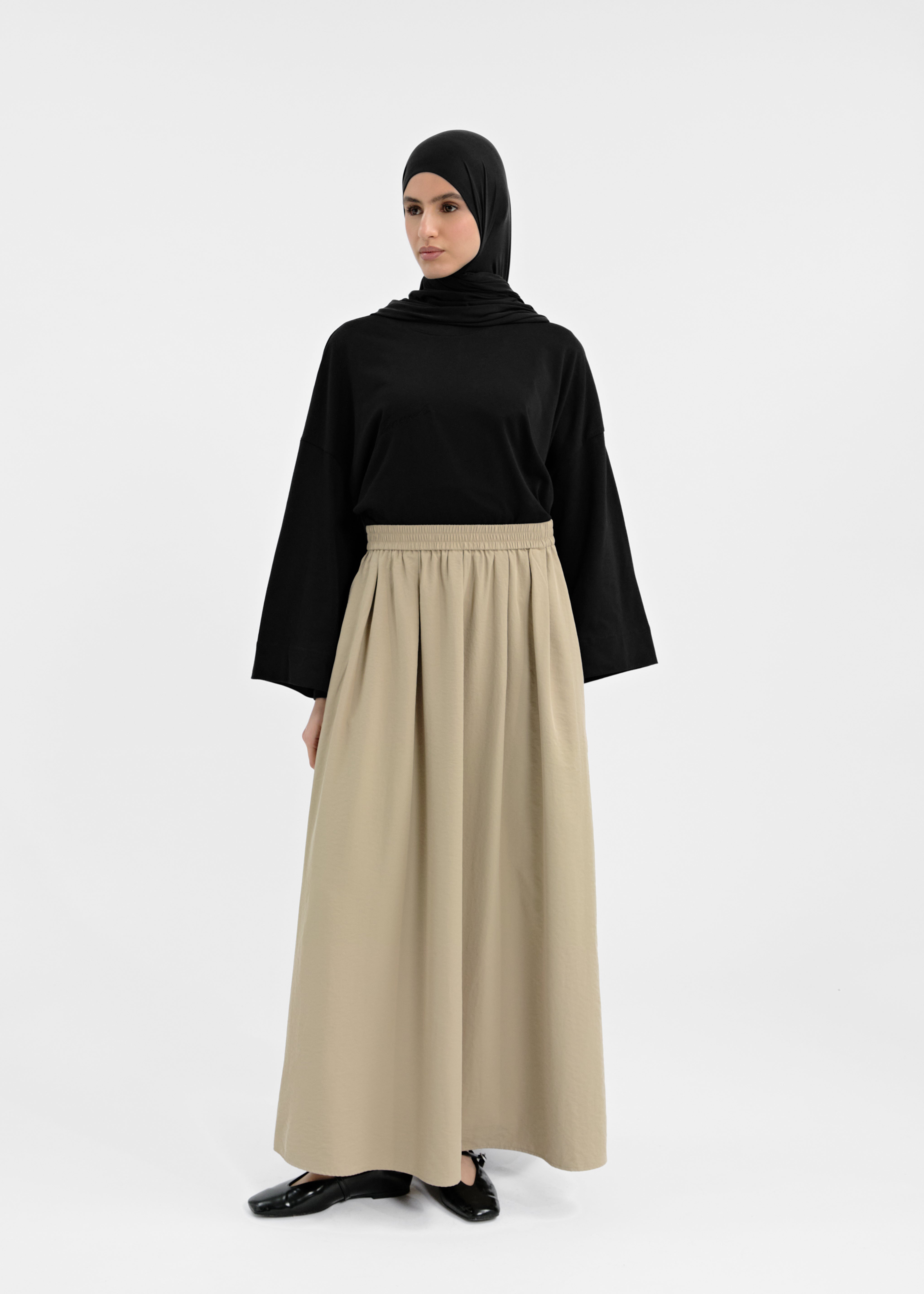 Jupe oversize greige