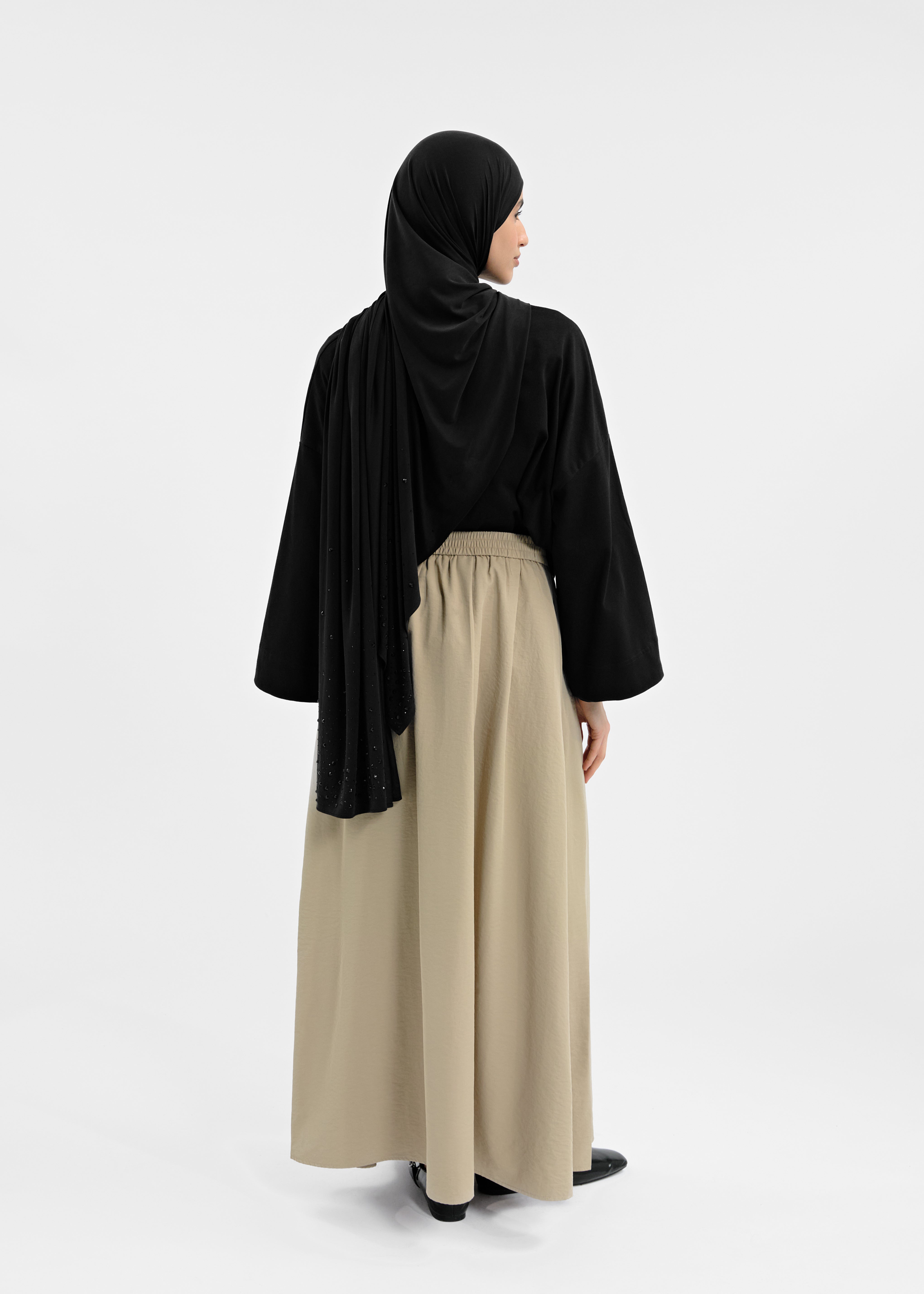 Jupe oversize greige