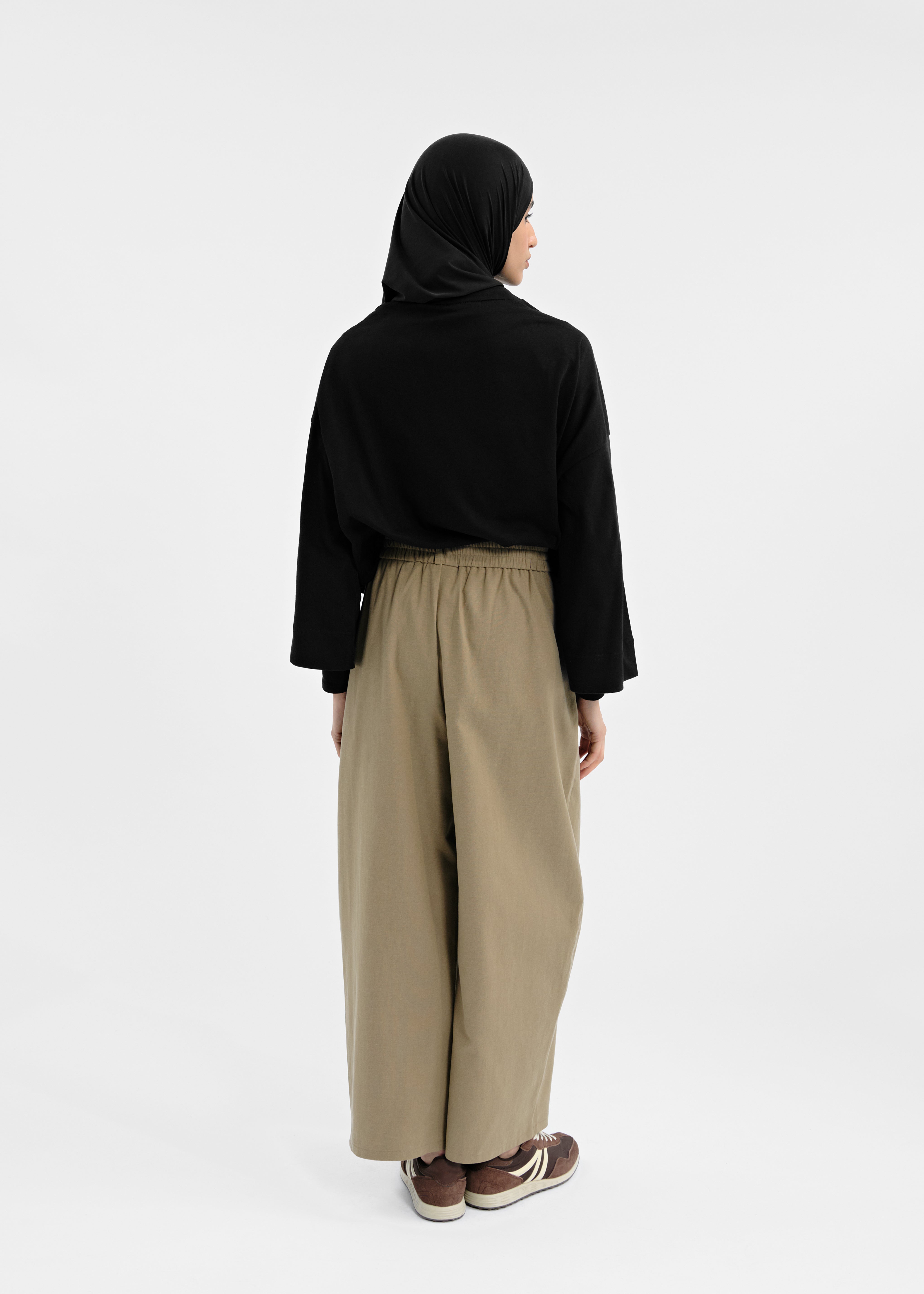 Pantalon barrel olive