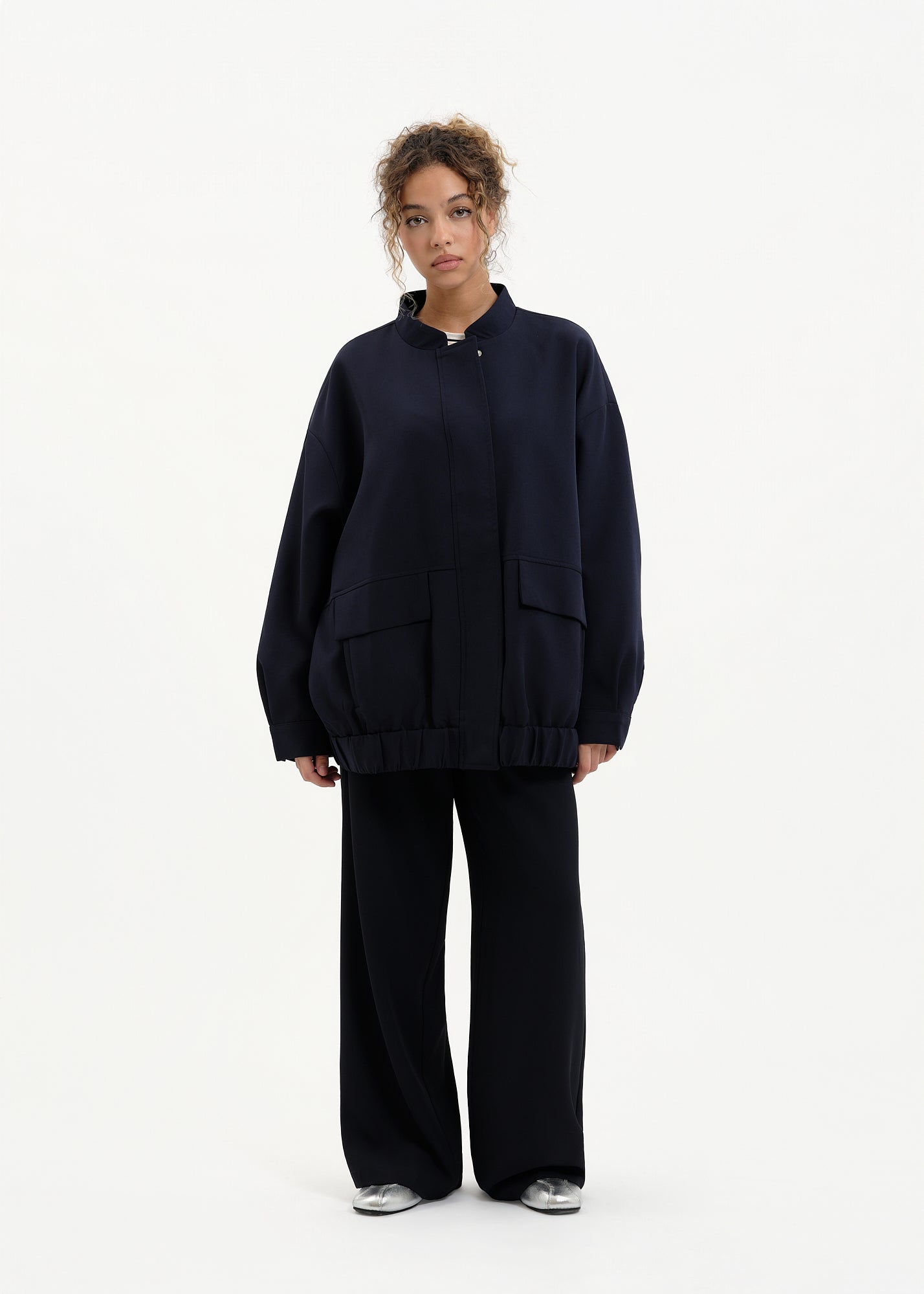 Bomber oversize bleu marine