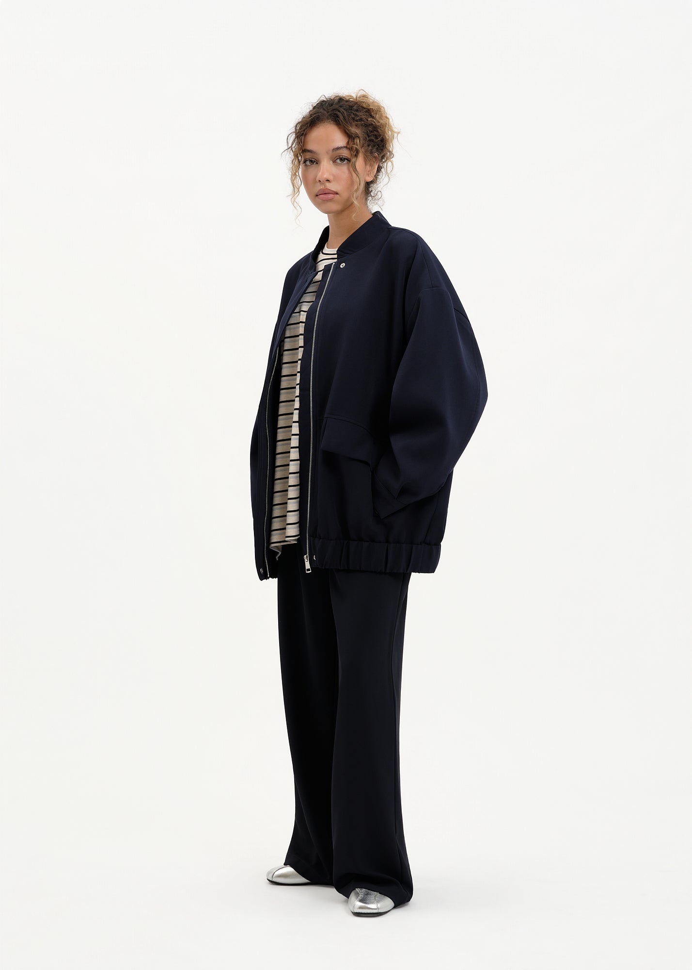 Bomber oversize bleu marine