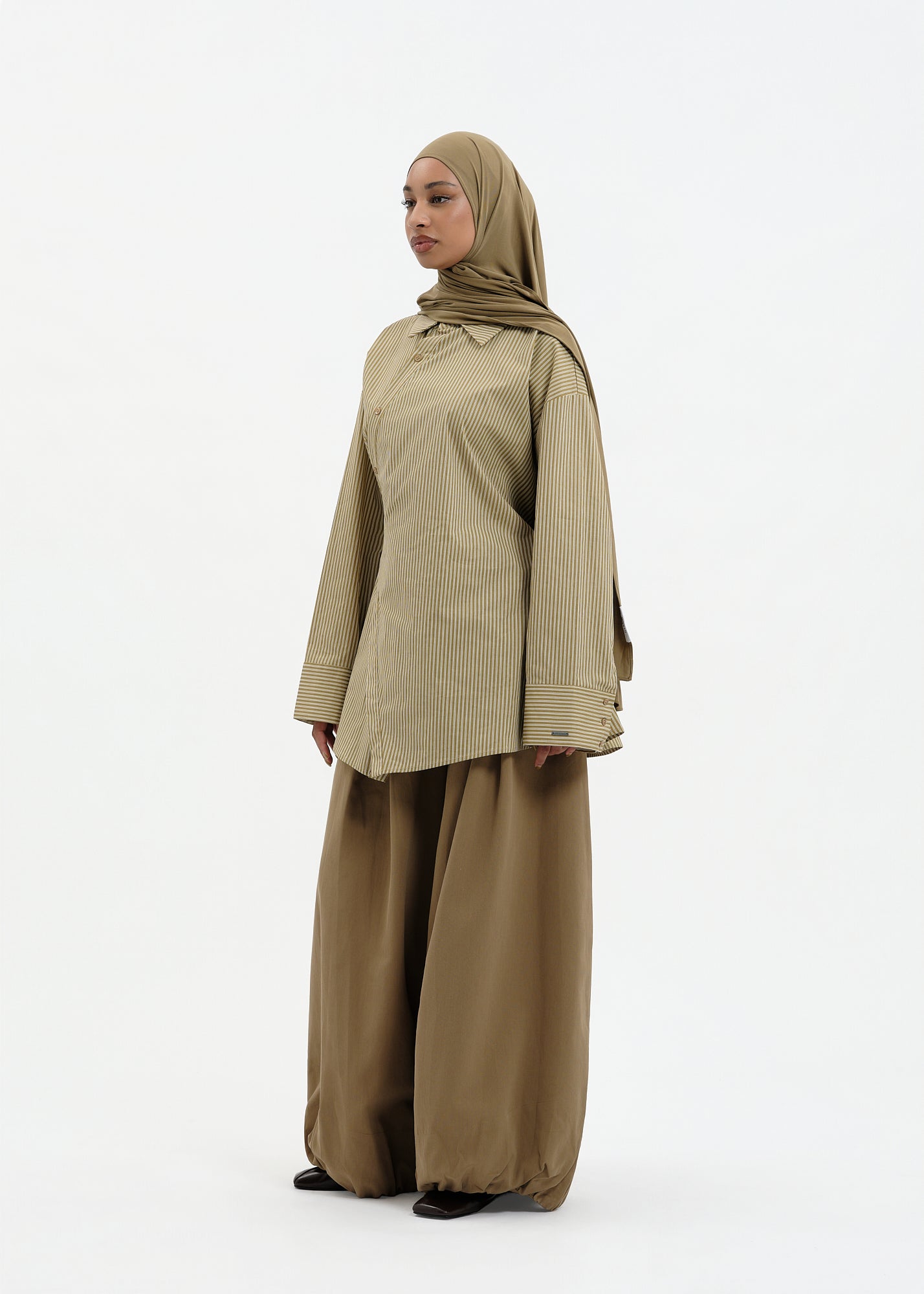 Chemise à nouer anis
