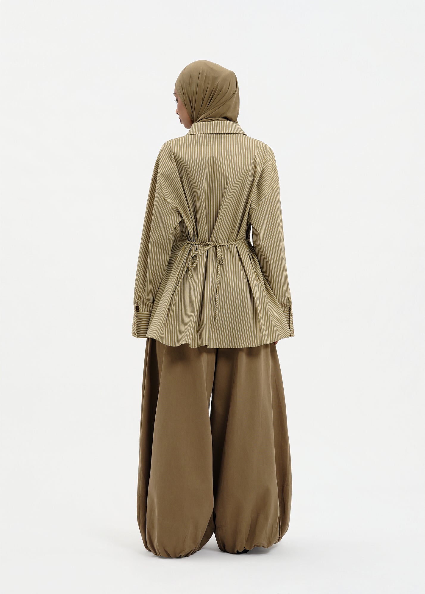 Chemise à nouer anis