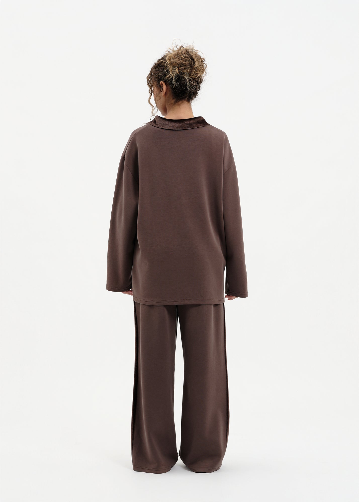 Ensemble polo velours marron