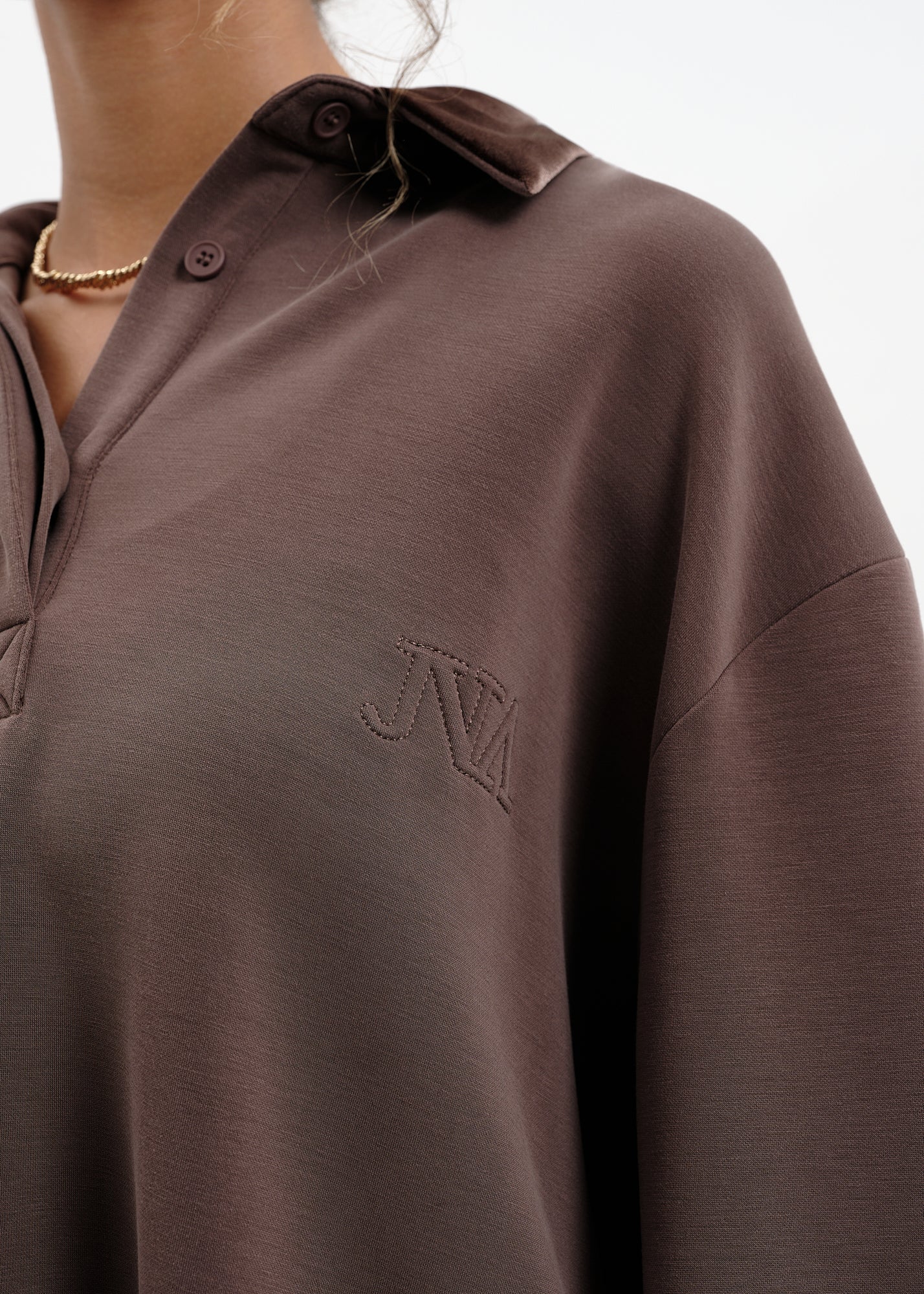 Ensemble polo velours marron