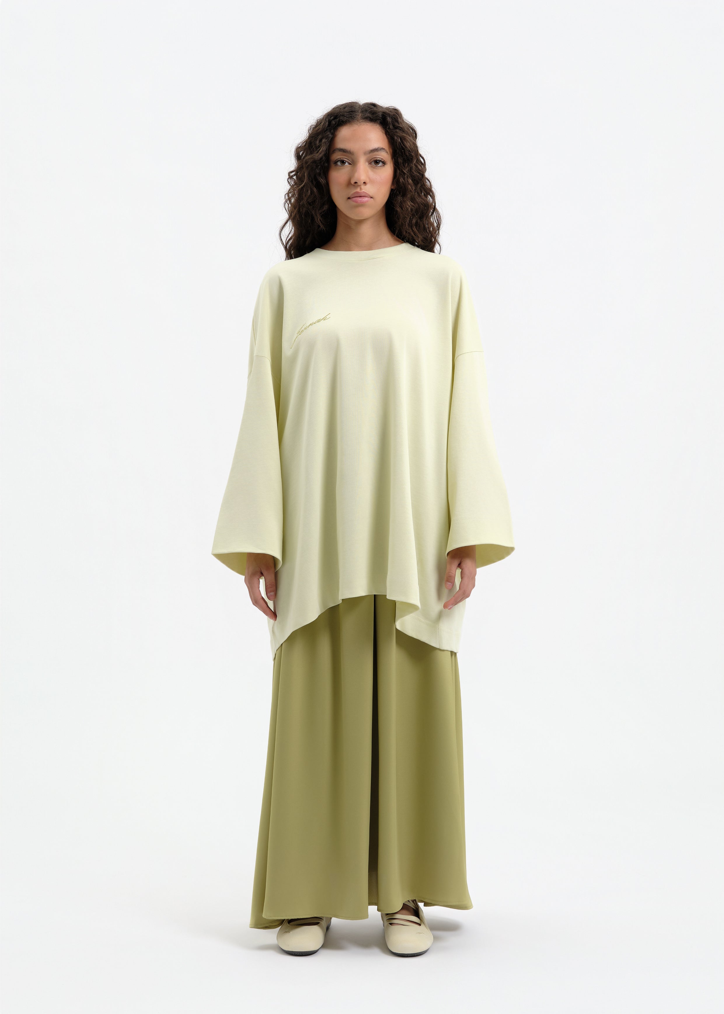 T-shirt oversize amande