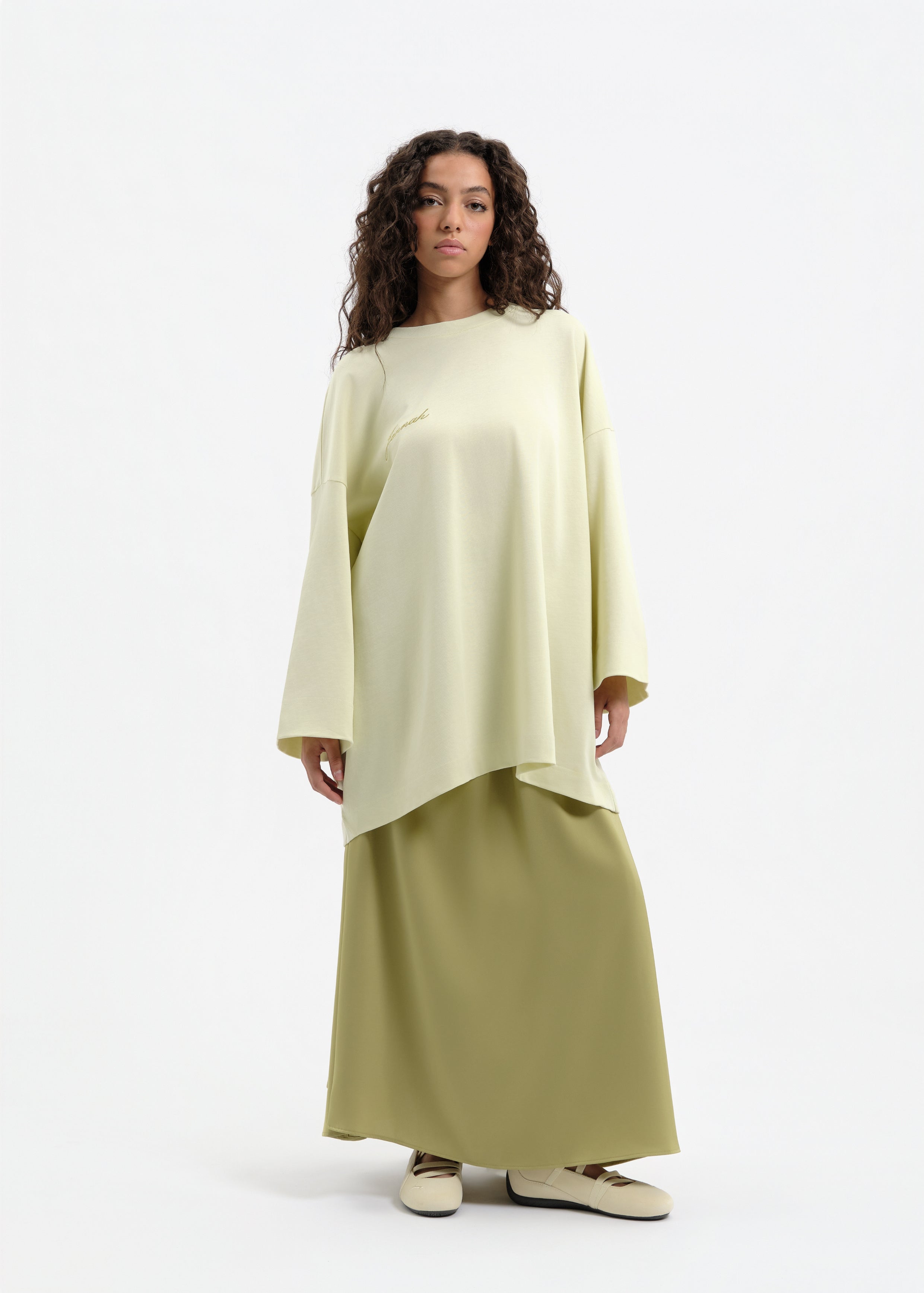 T-shirt oversize amande