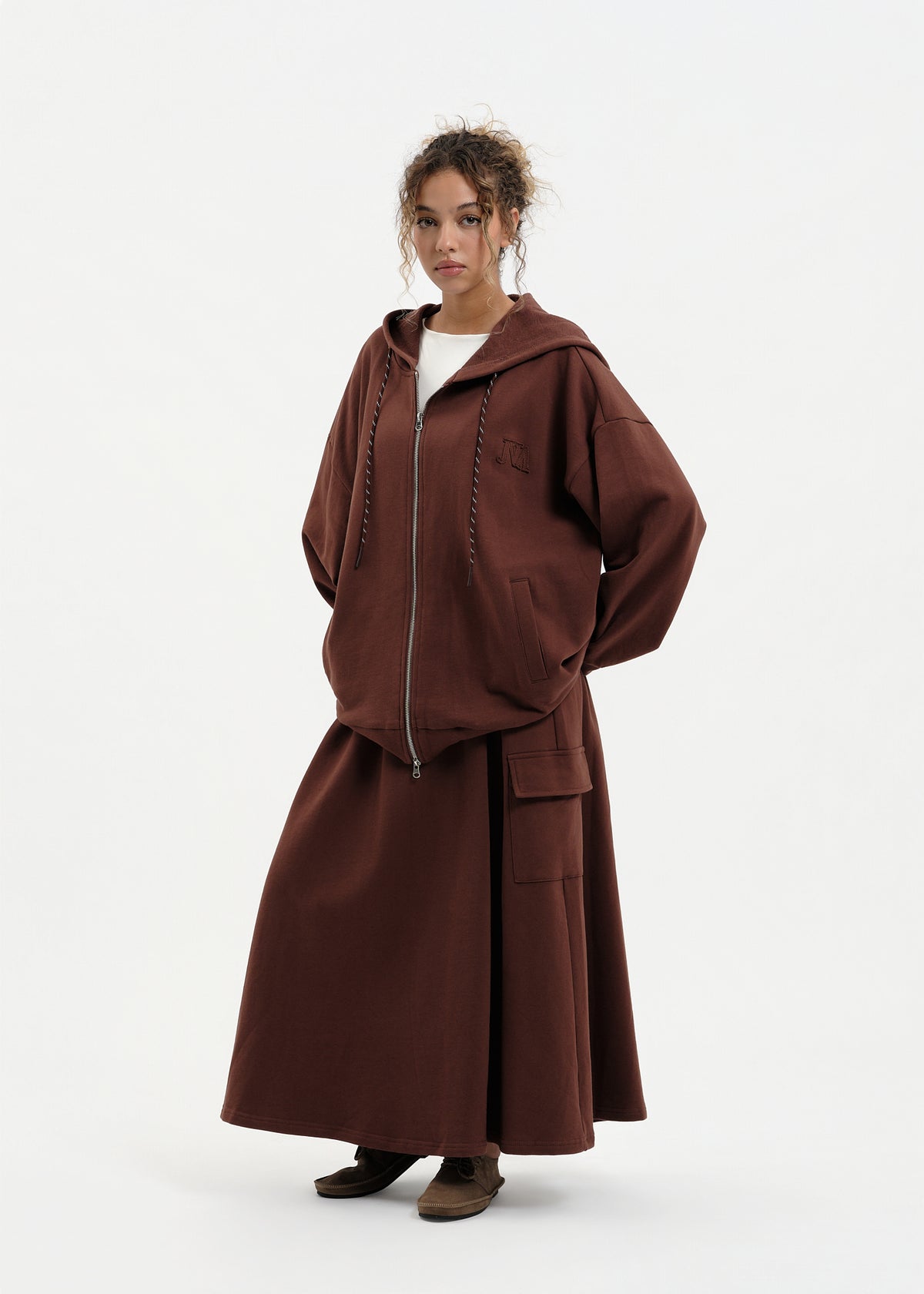 Sweat slouchy marron