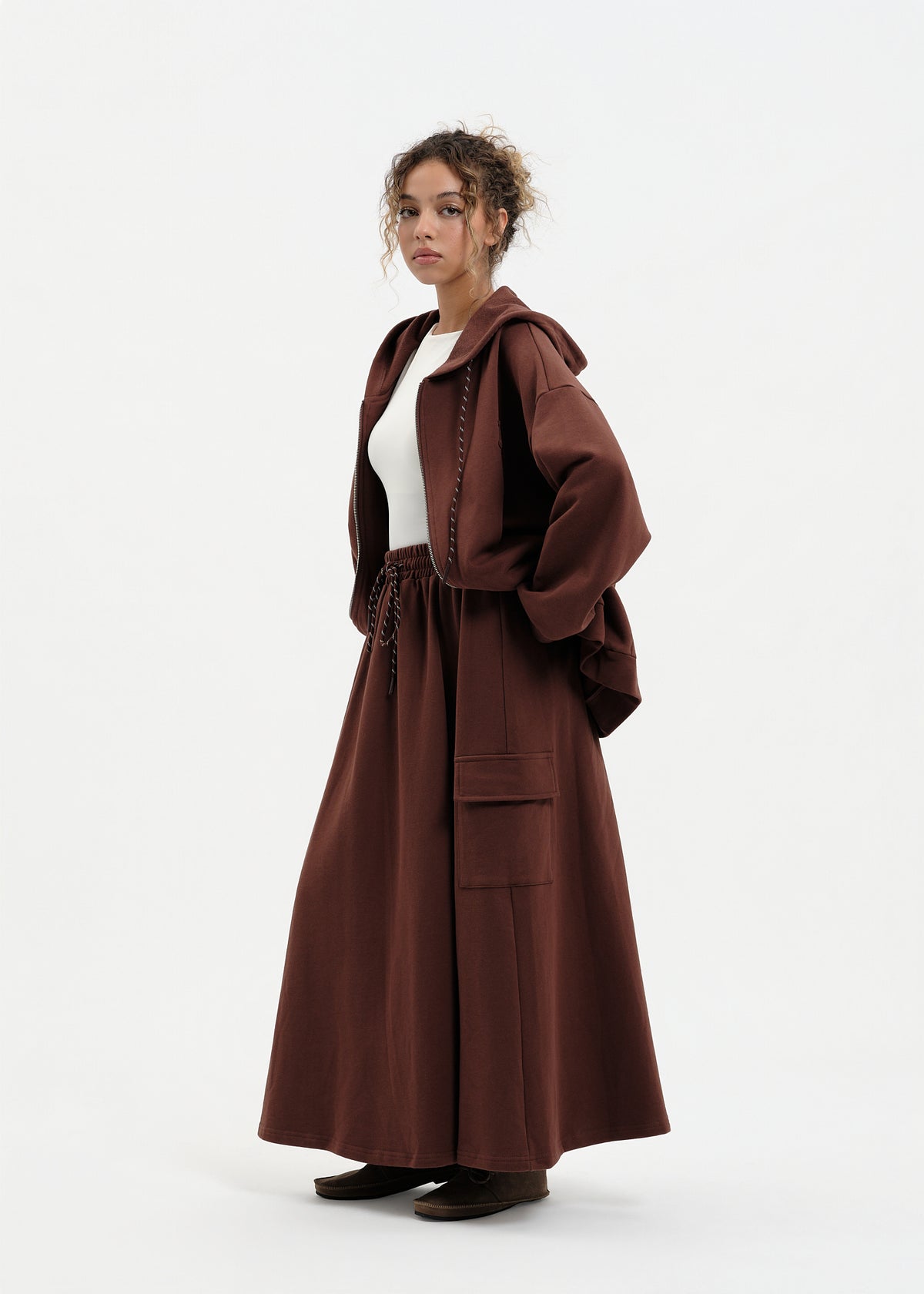 Jupe cargo marron