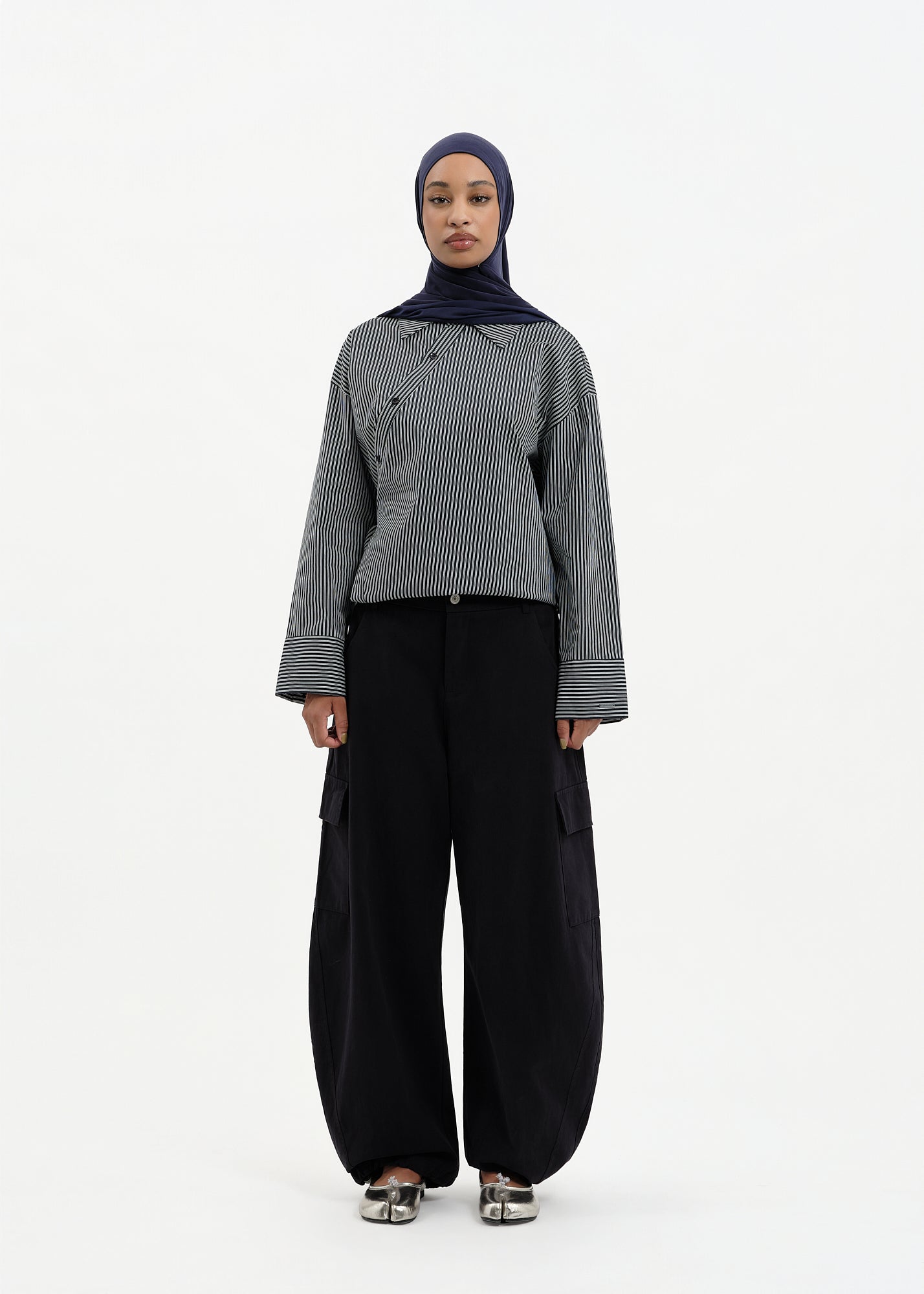 Pantalon cargo bleu marine