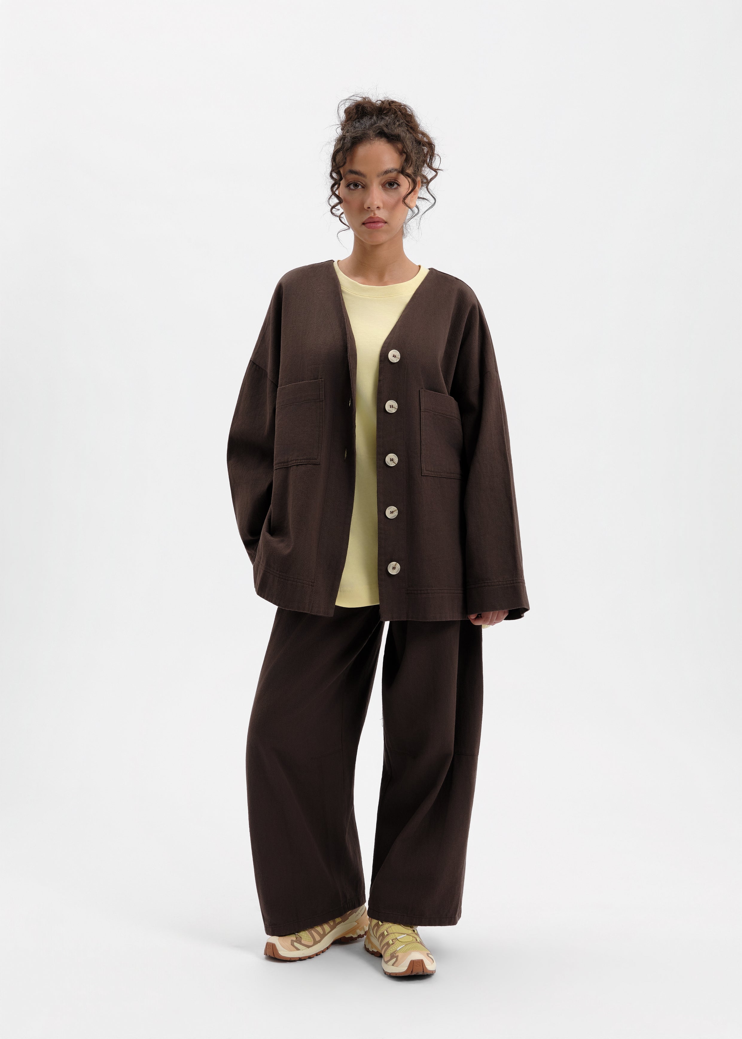 Pantalon barrel marron