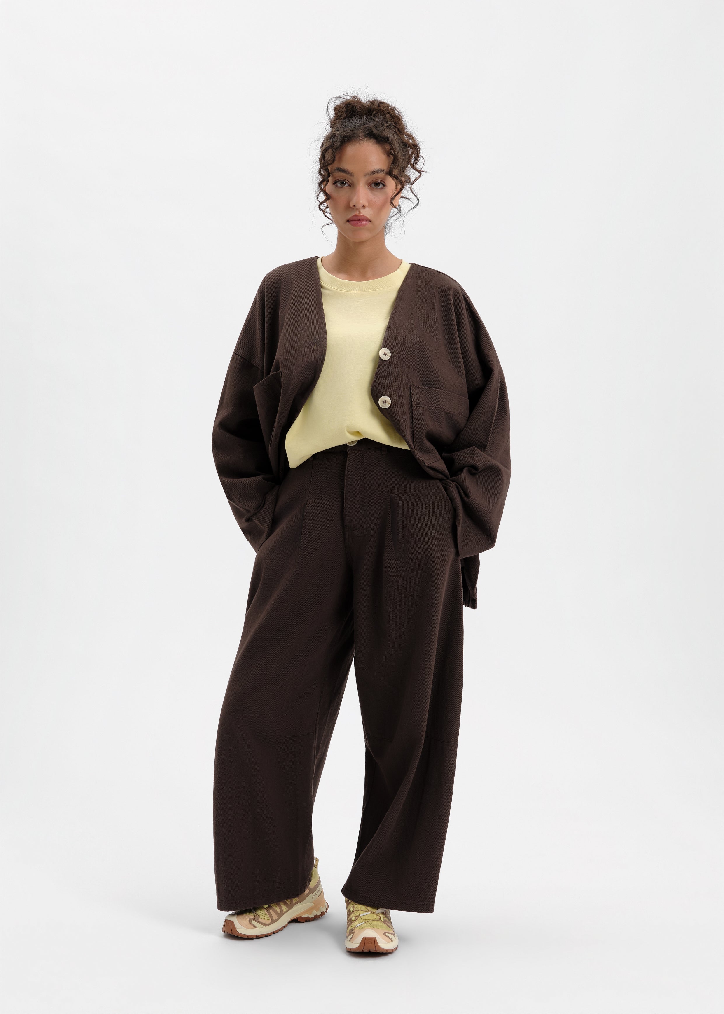 Pantalon barrel marron