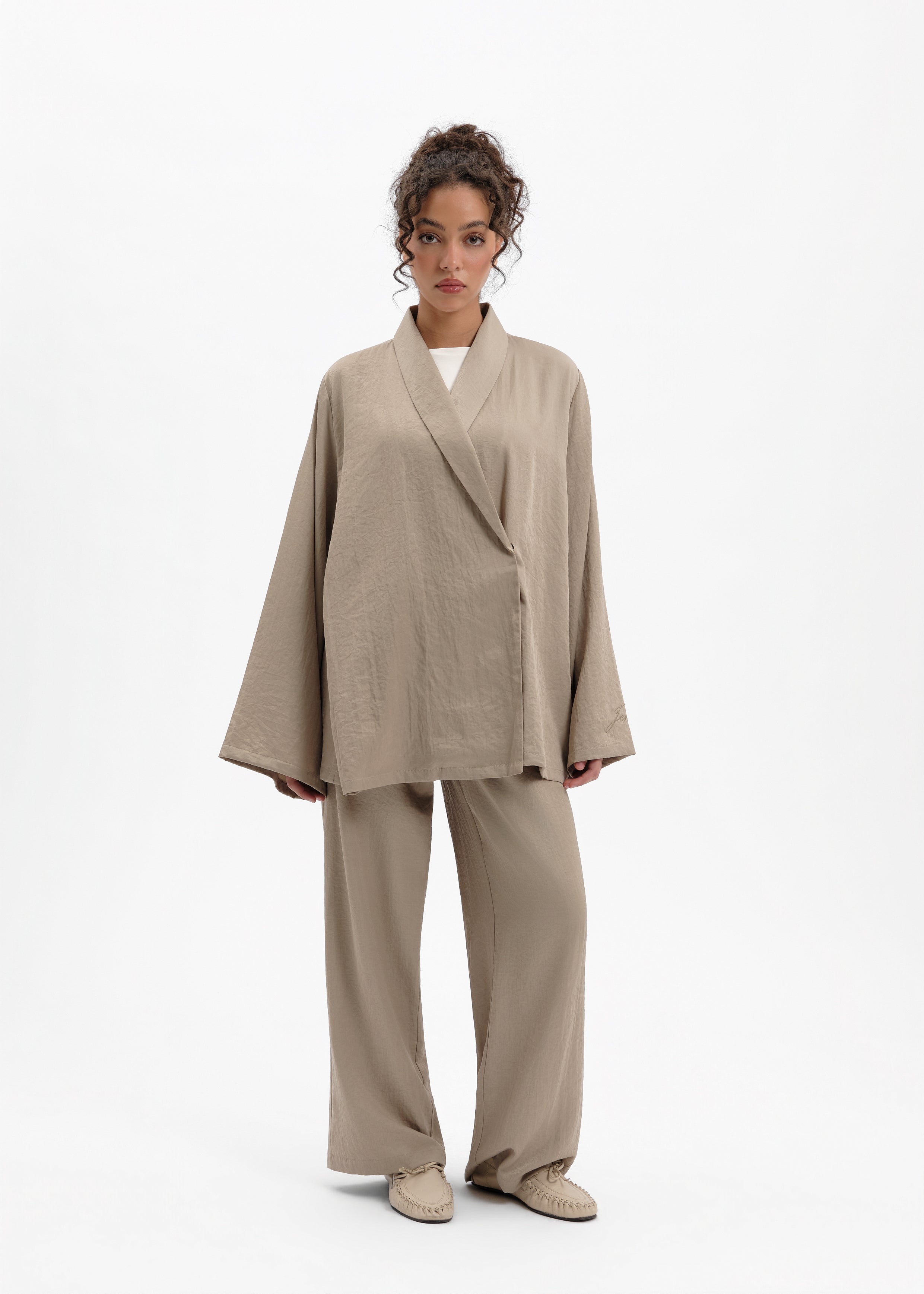Ora taupe kimono jacket