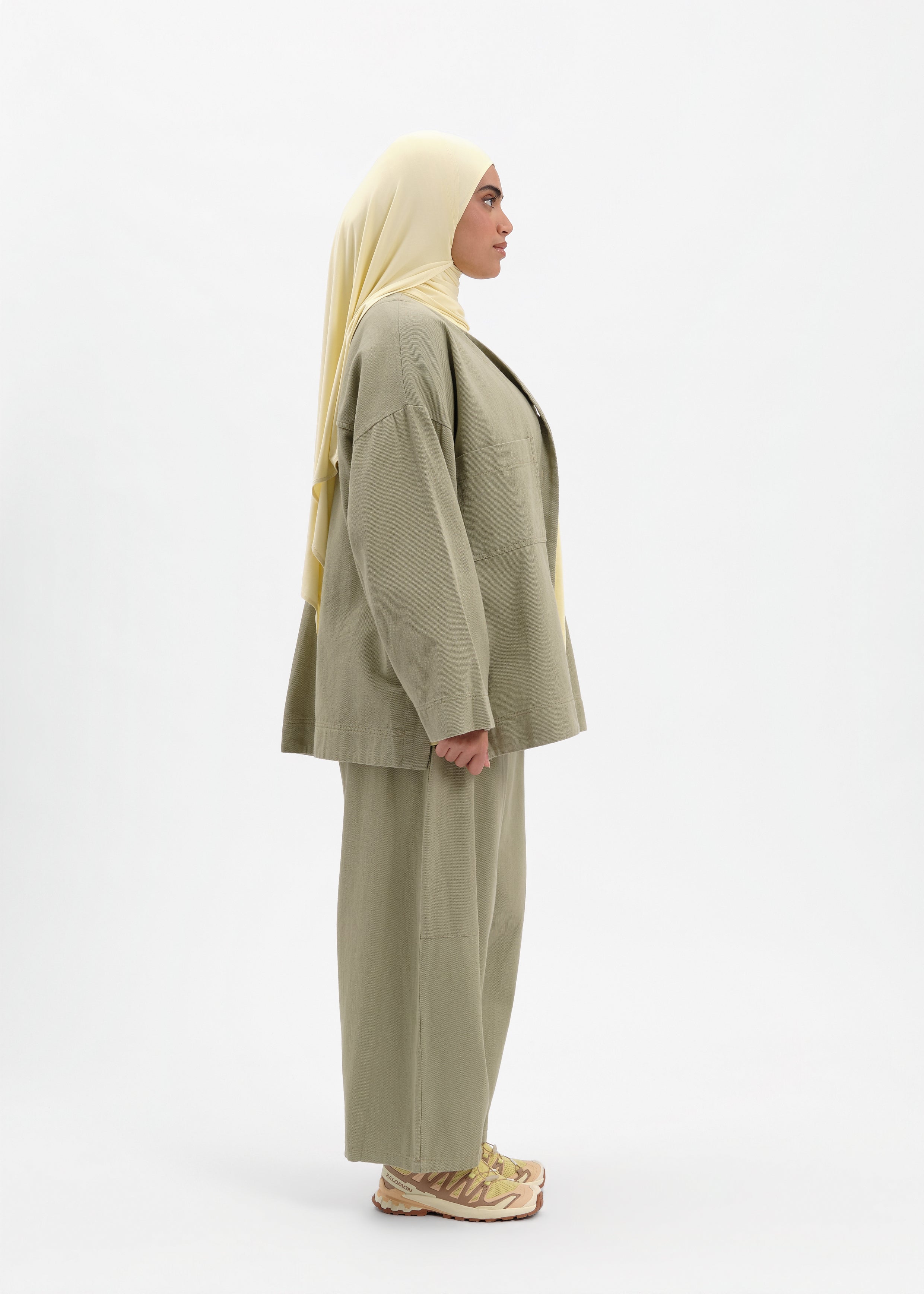 Pantalon barrel olive