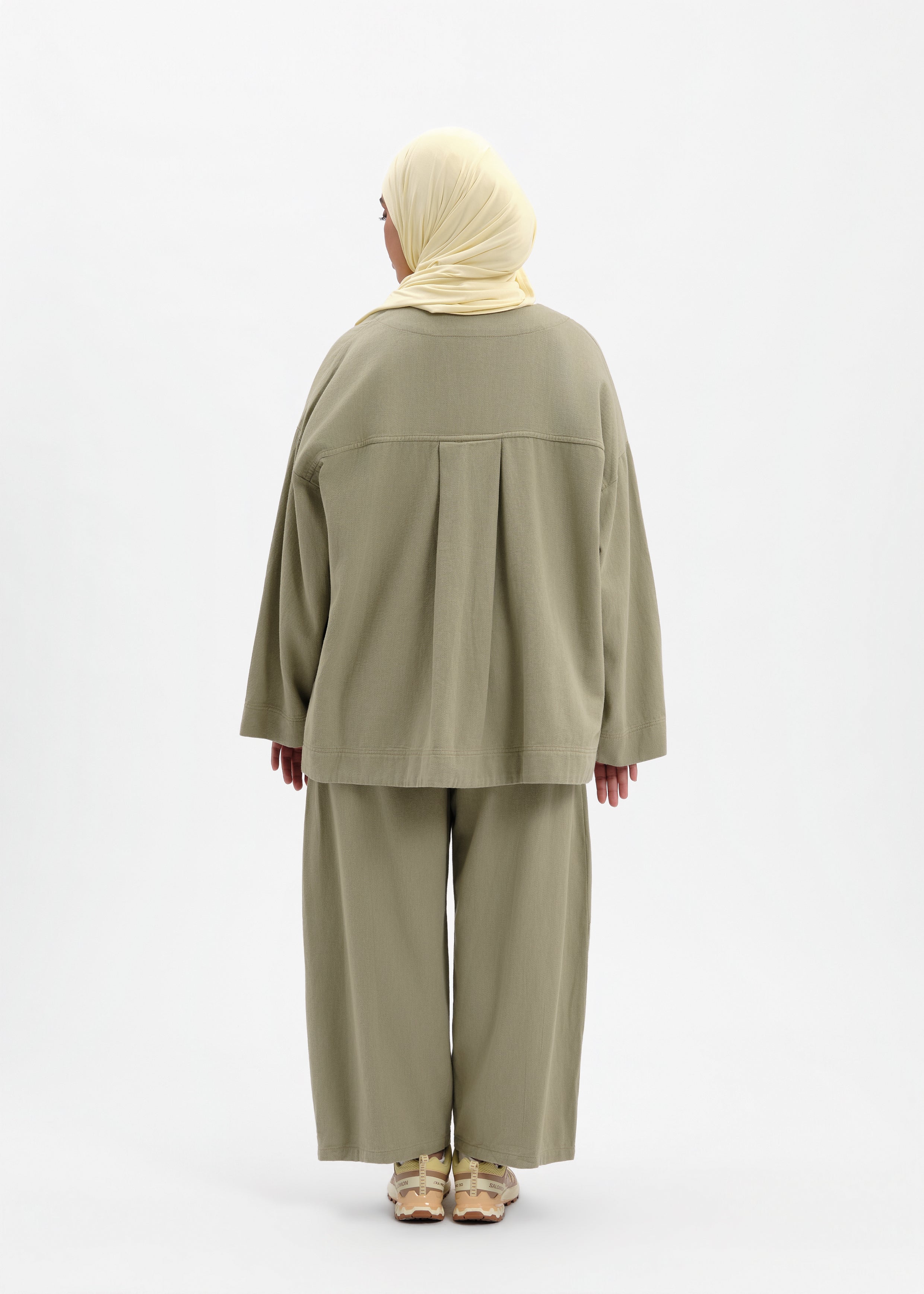 Pantalon barrel olive