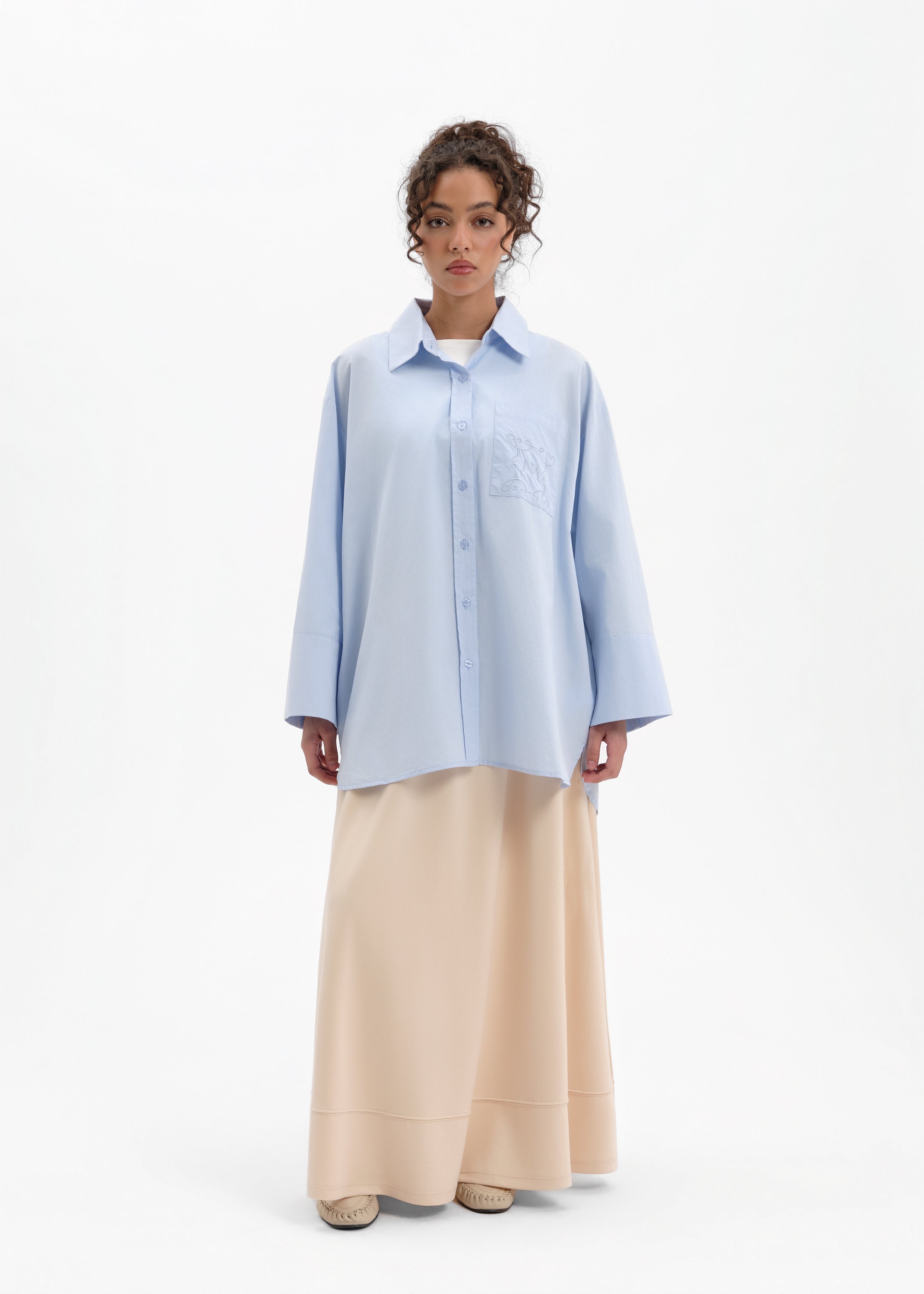 Oversized blue shirt