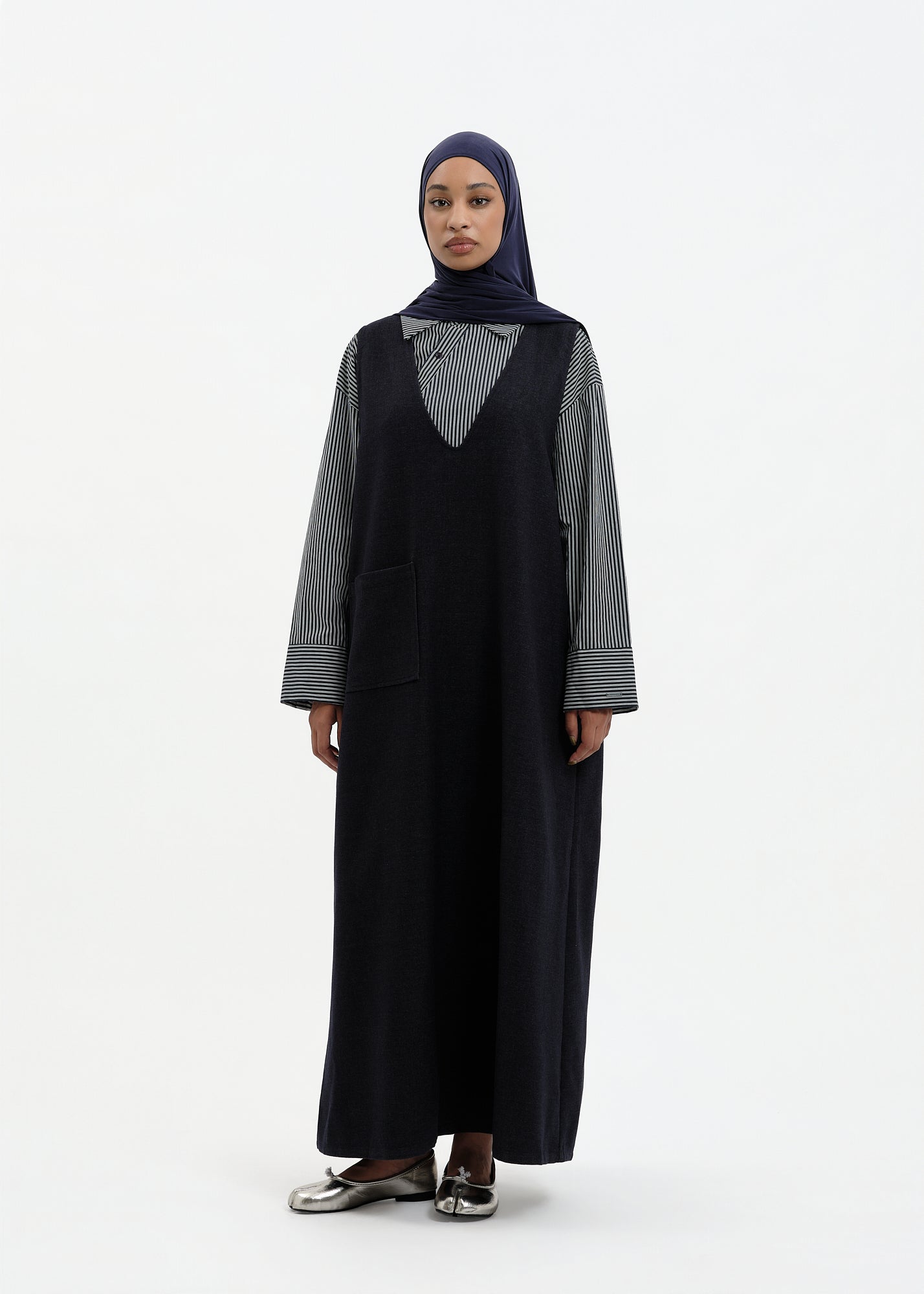 Robe sans manches bleu marine
