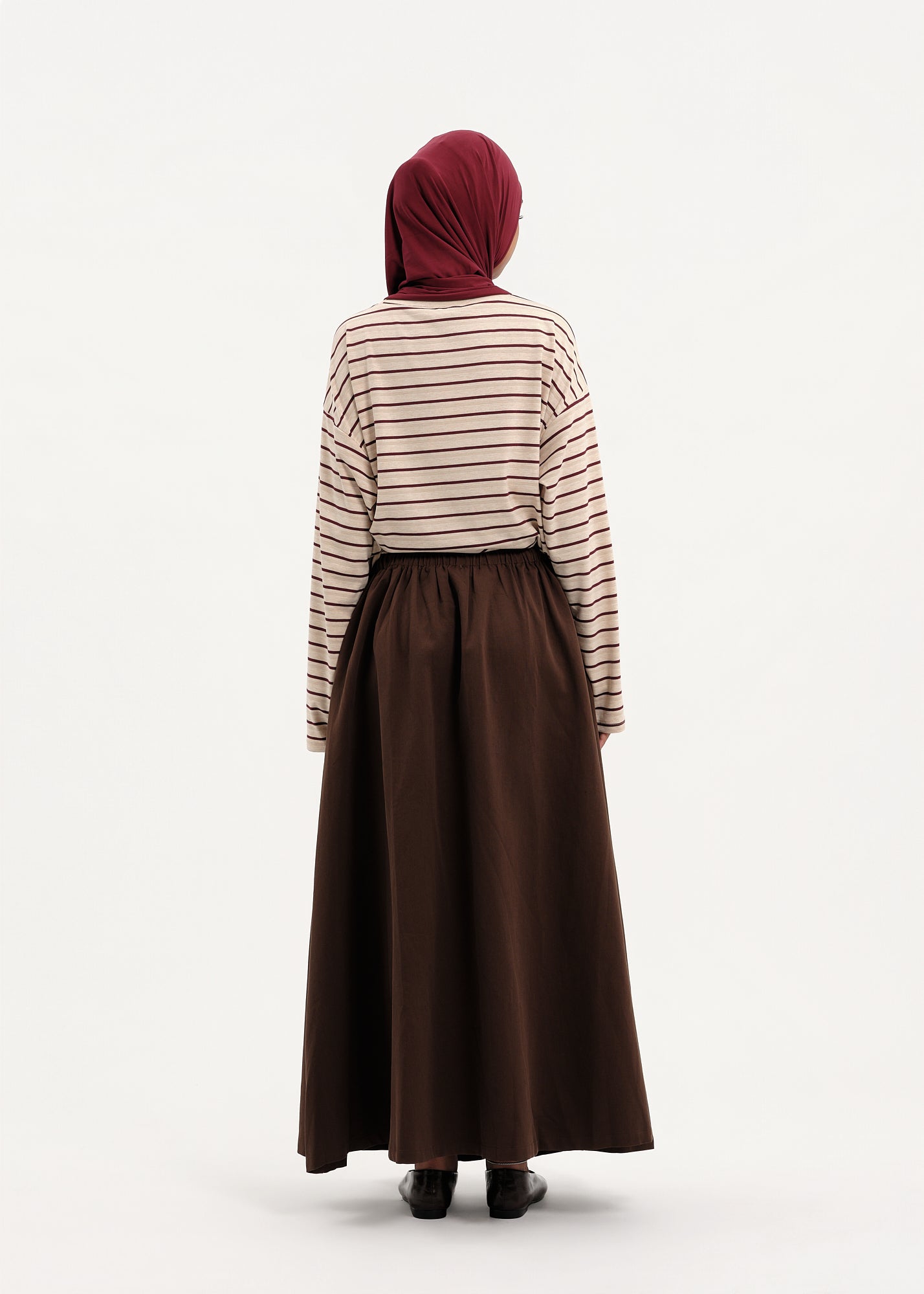 Oversized skirt coton brown