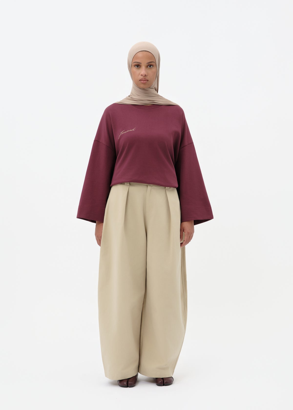 Barrel pants cream