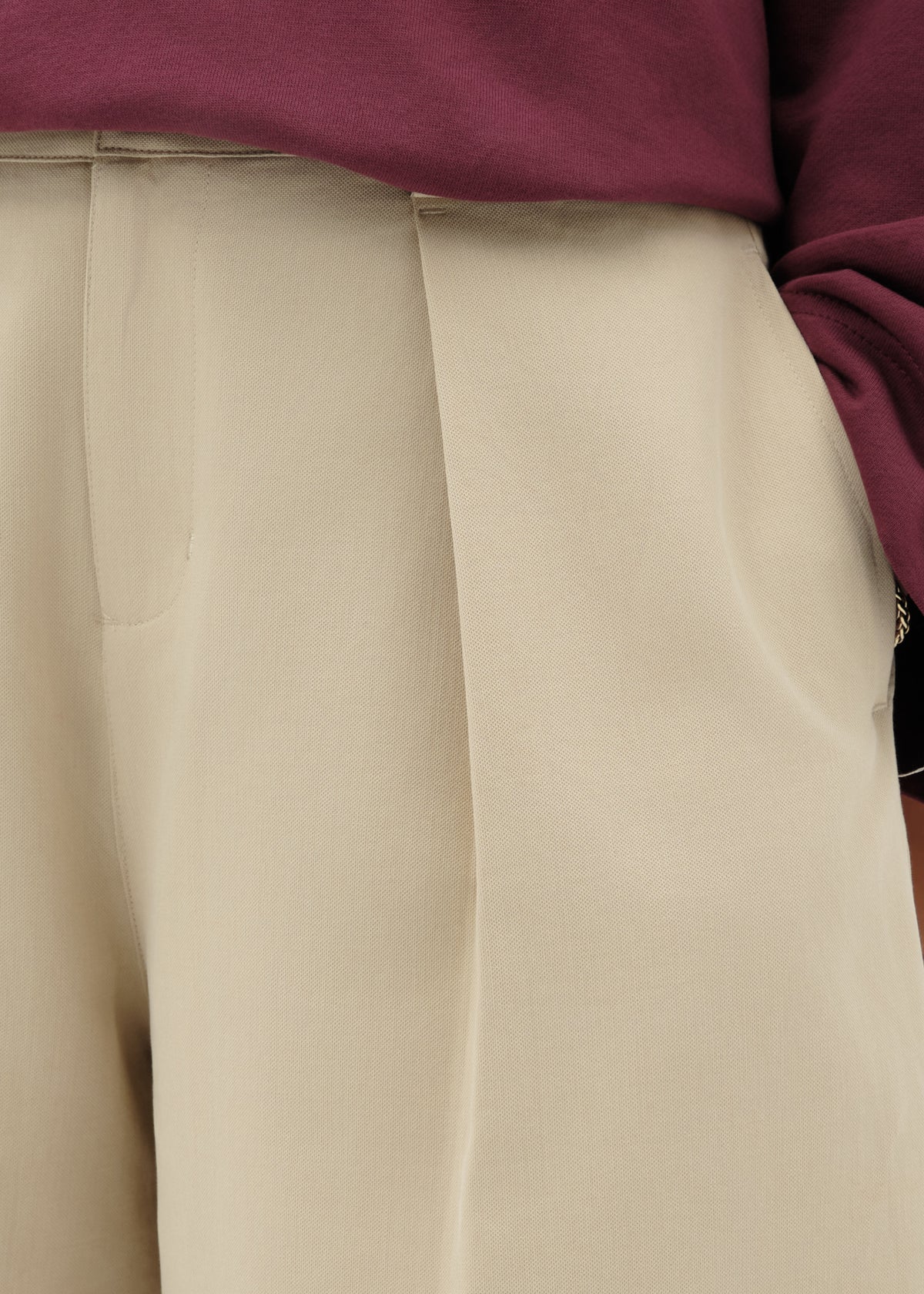 Pantalon barrel beige