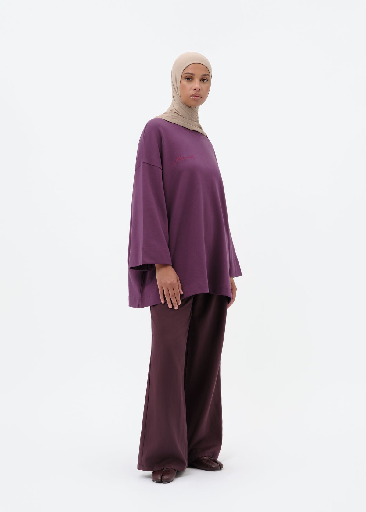 T-shirt oversize plum