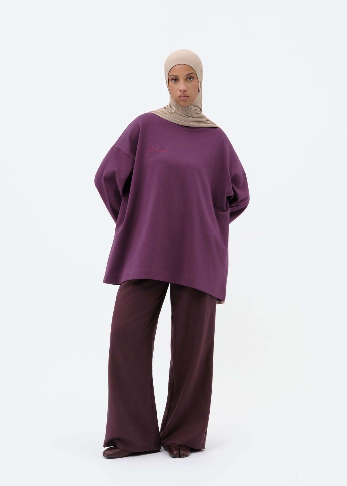 T-shirt oversize plum