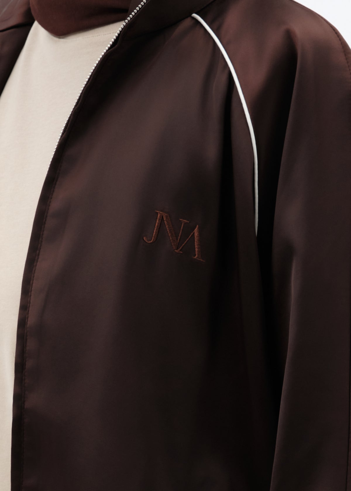 Blouson silky oversize marron